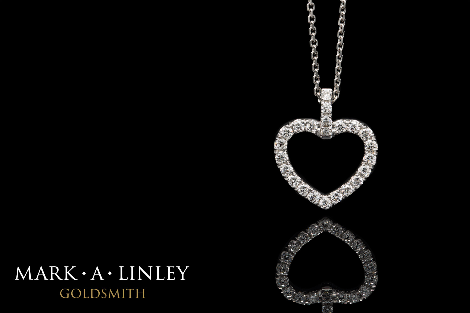 18ct white gold diamond set heart pendant
