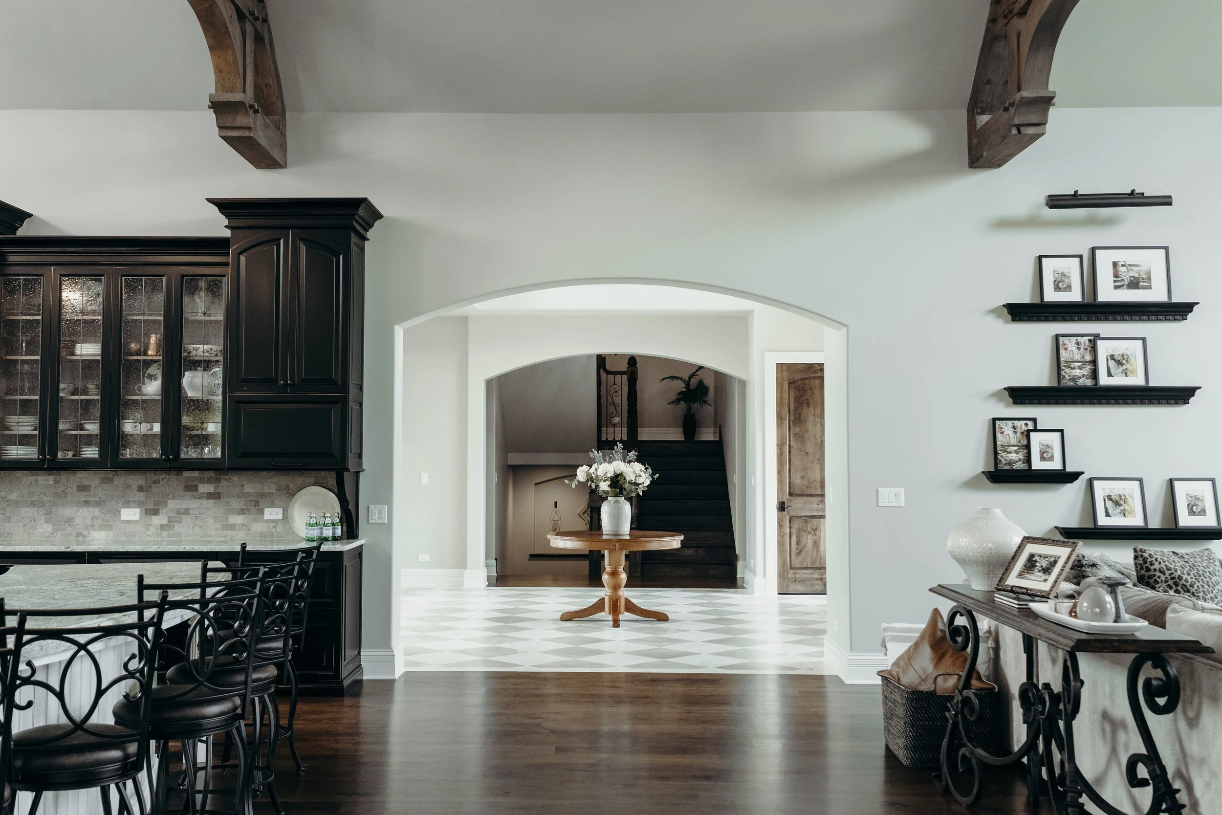Walkway from kitchen to formal foyer
