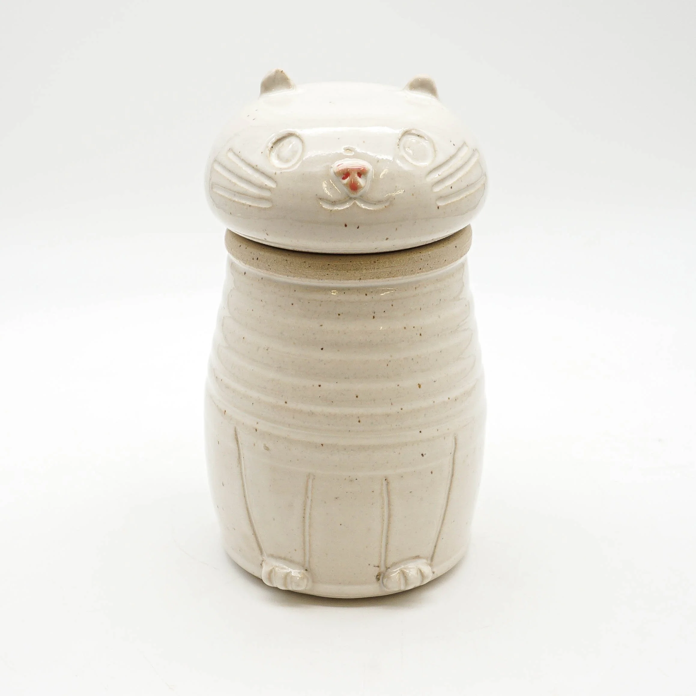 Tall Cat Urn - White