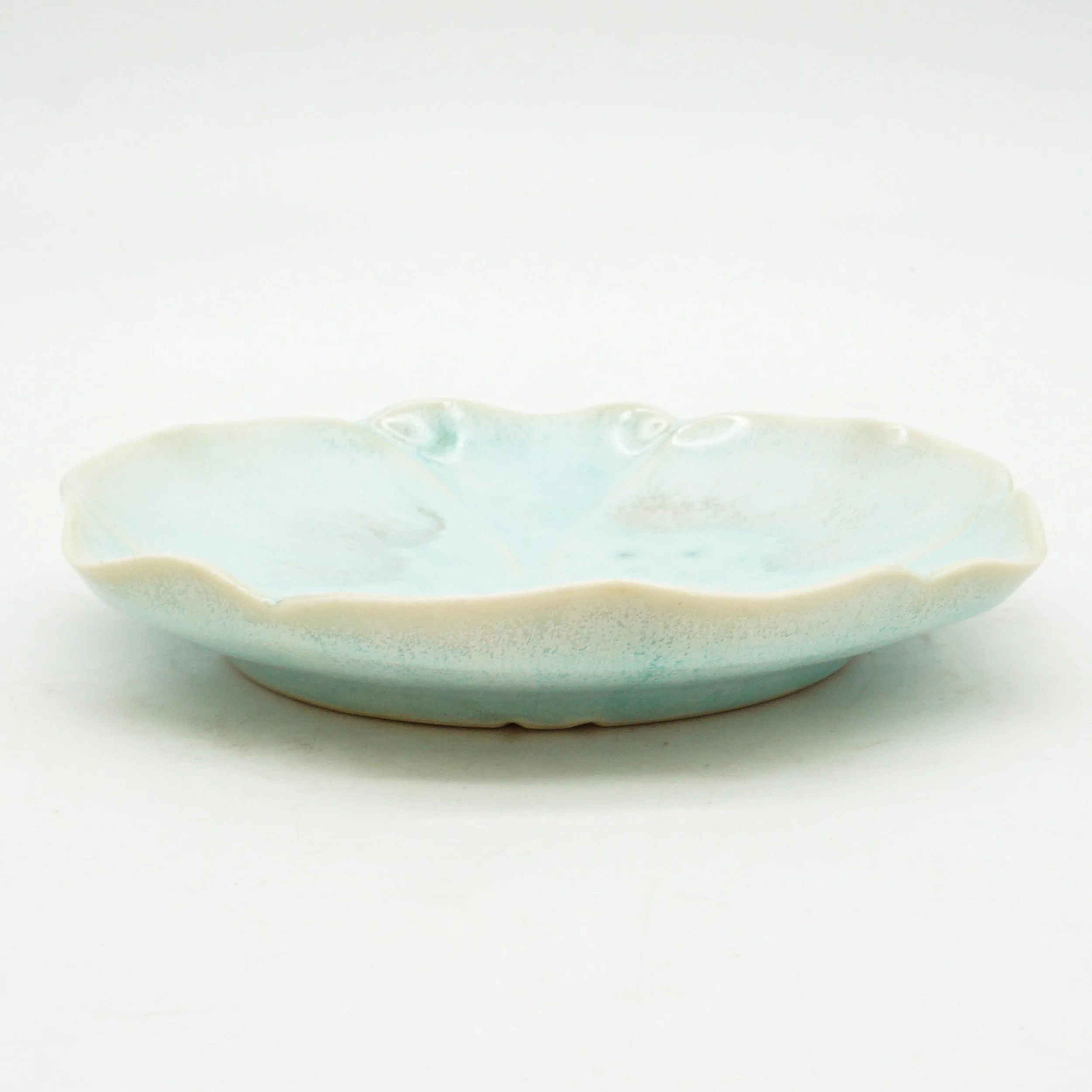 Aqua Floral Saucer