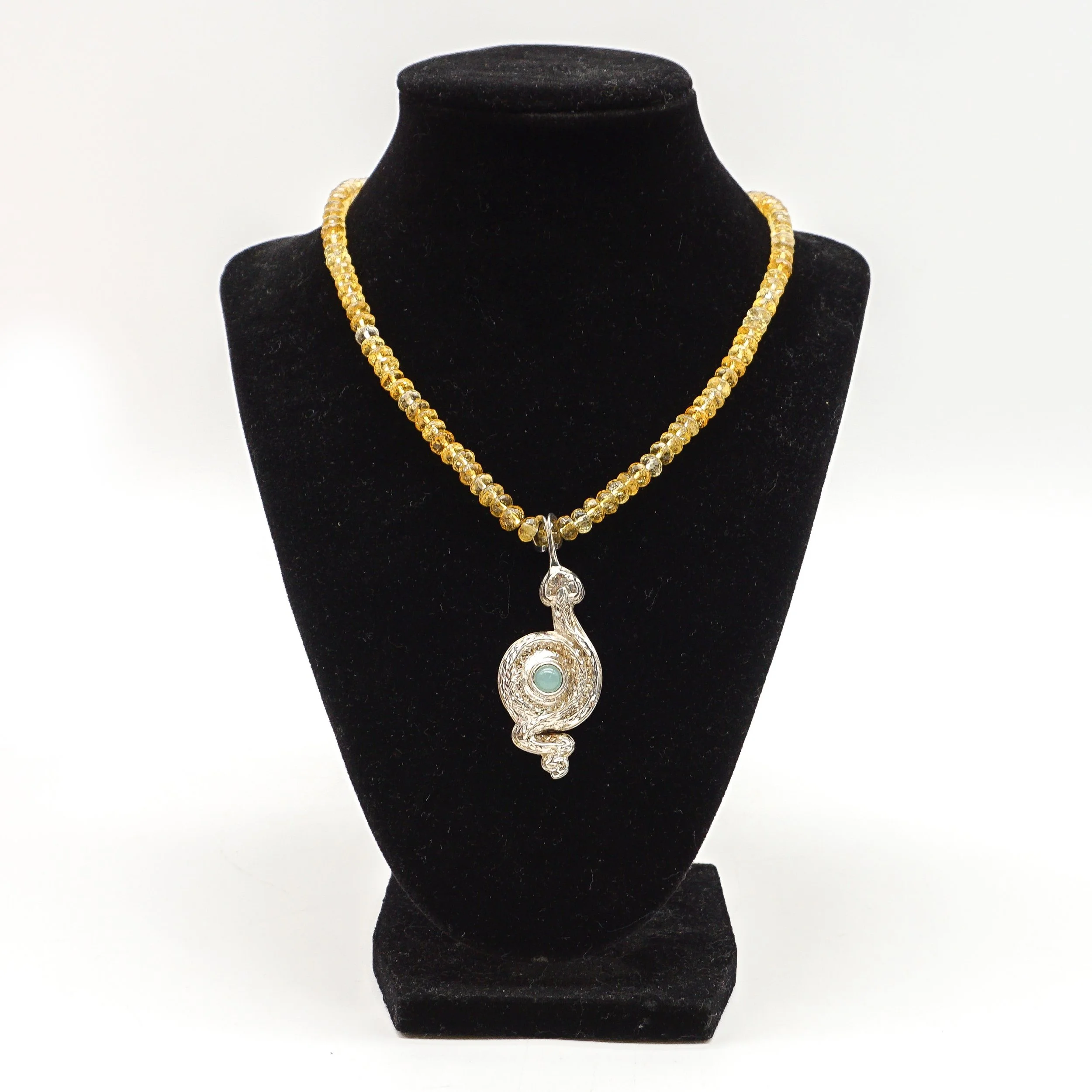 Repousse Snake with Citrine Beads