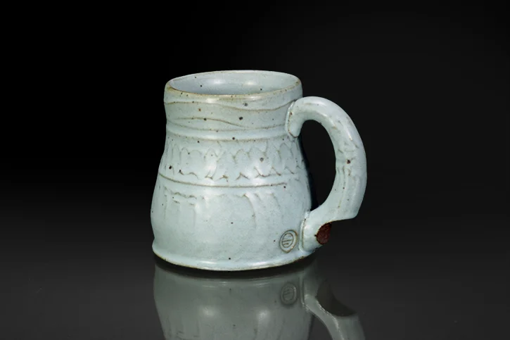 Low Bottom Blue Mug