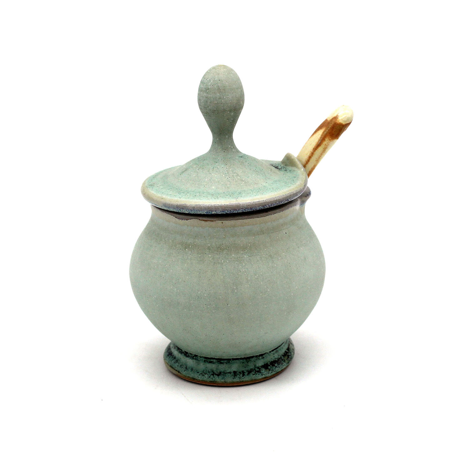 Pale Blue Jar with Spoon