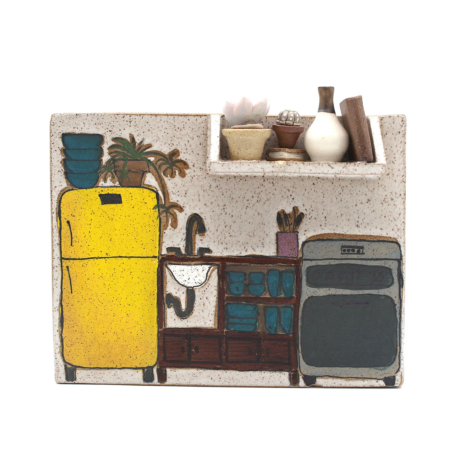 Vintage Kitchen with Yellow Fridge