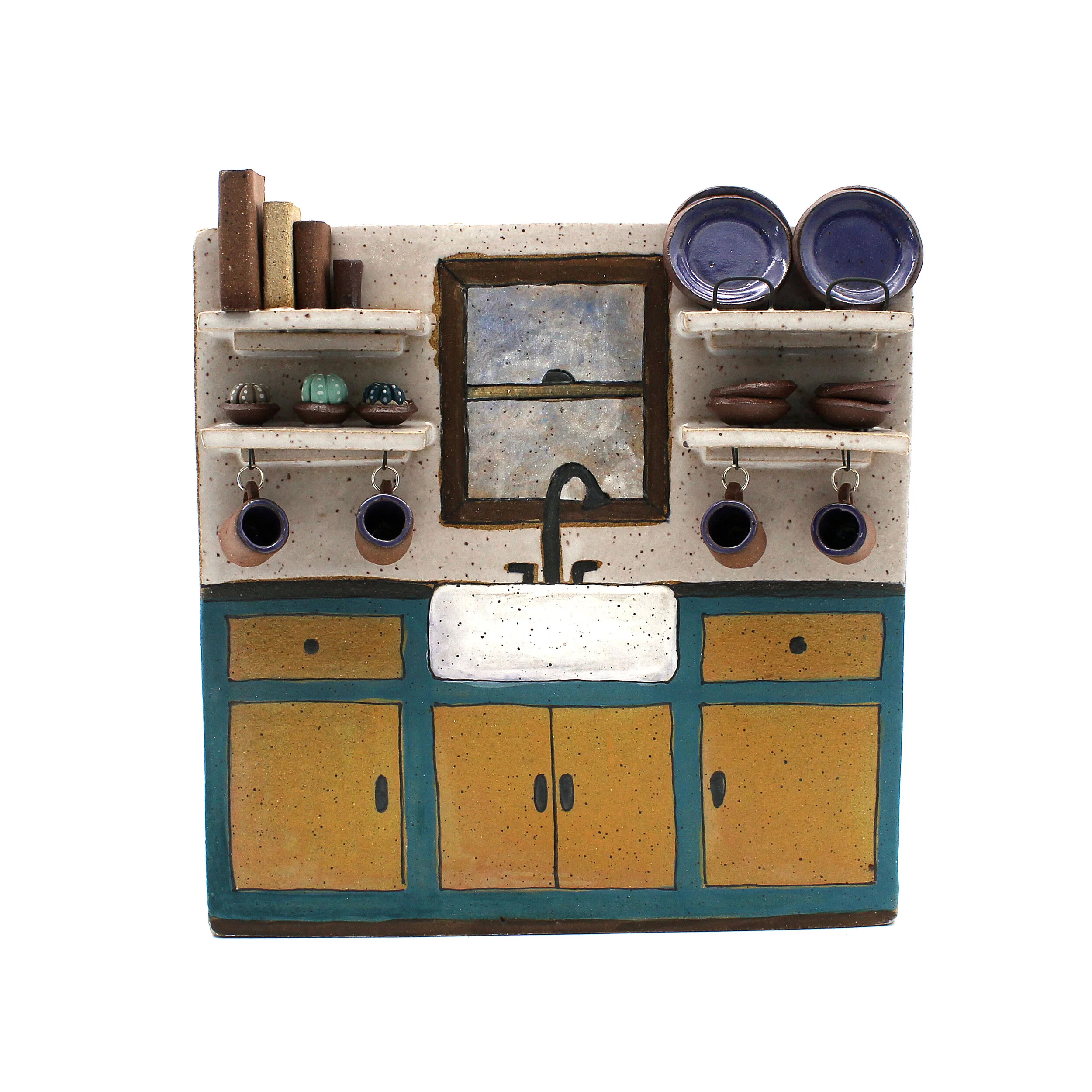 Kitchen Sink with dangle mugs