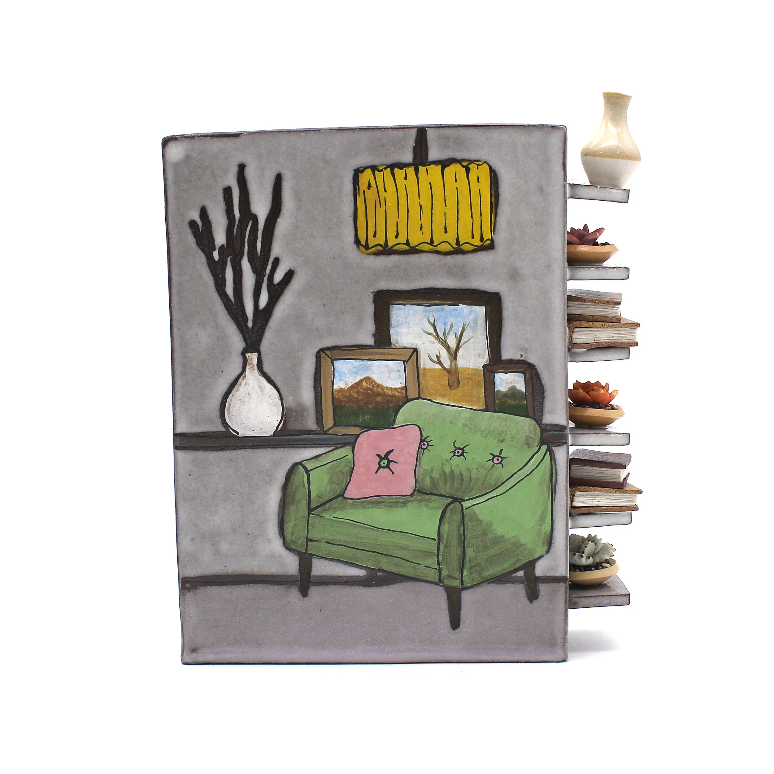 Still Life with Green Chair and Yellow Lamp