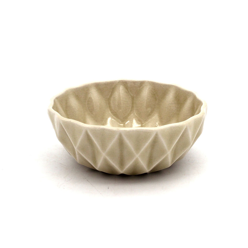 Small Bowl with Cut Glass Texture