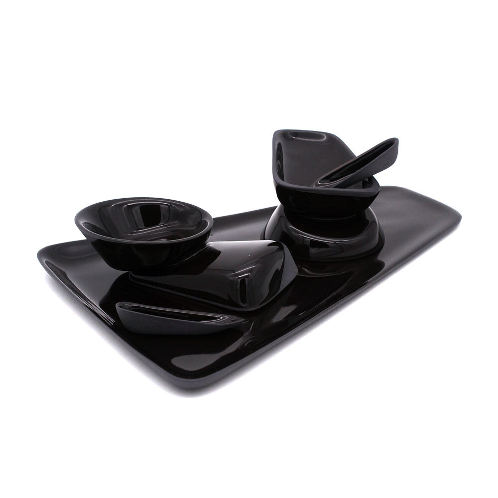Black Sprinkle Salt and Pepper Set