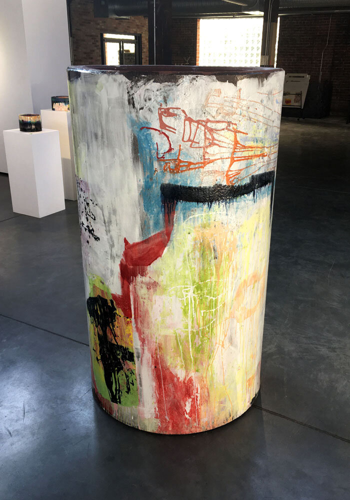 Cylinder (Tall White with Pastels)