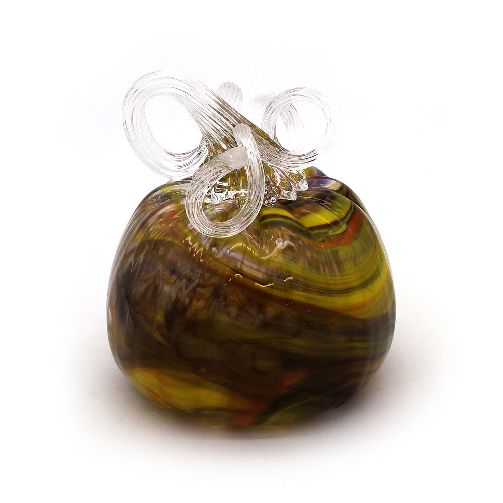 Autumn Swirl Pumpkin with a Clear Stem