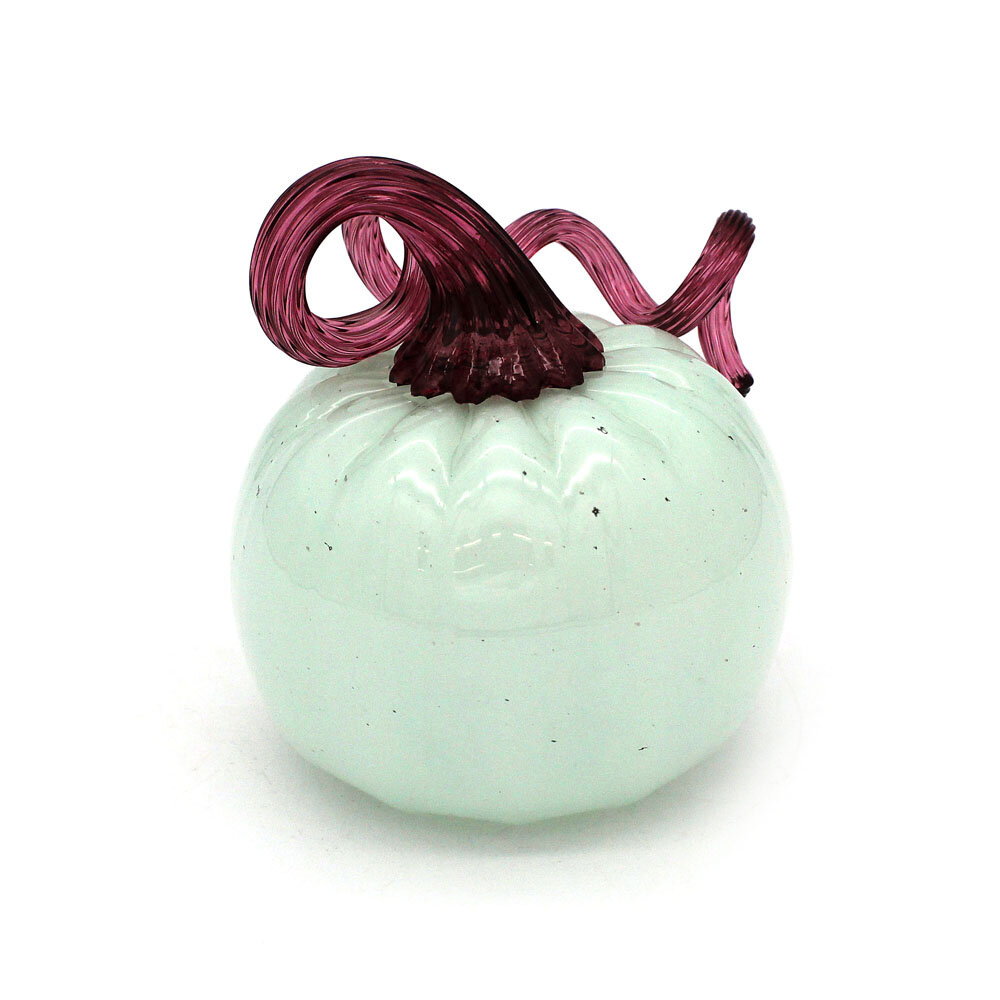 Mint Pumpkin with a Pink Stem