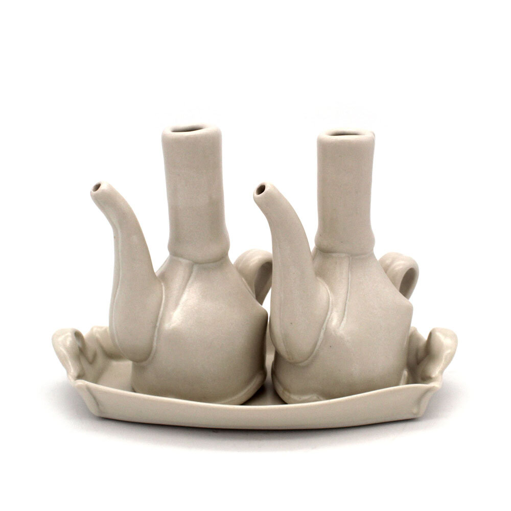 Cruet Set, Oil and Vinegar Set with Tray