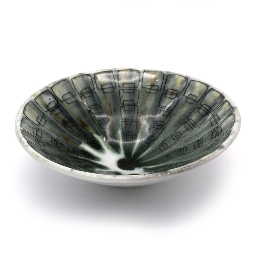 Forest Green Low Bowl
