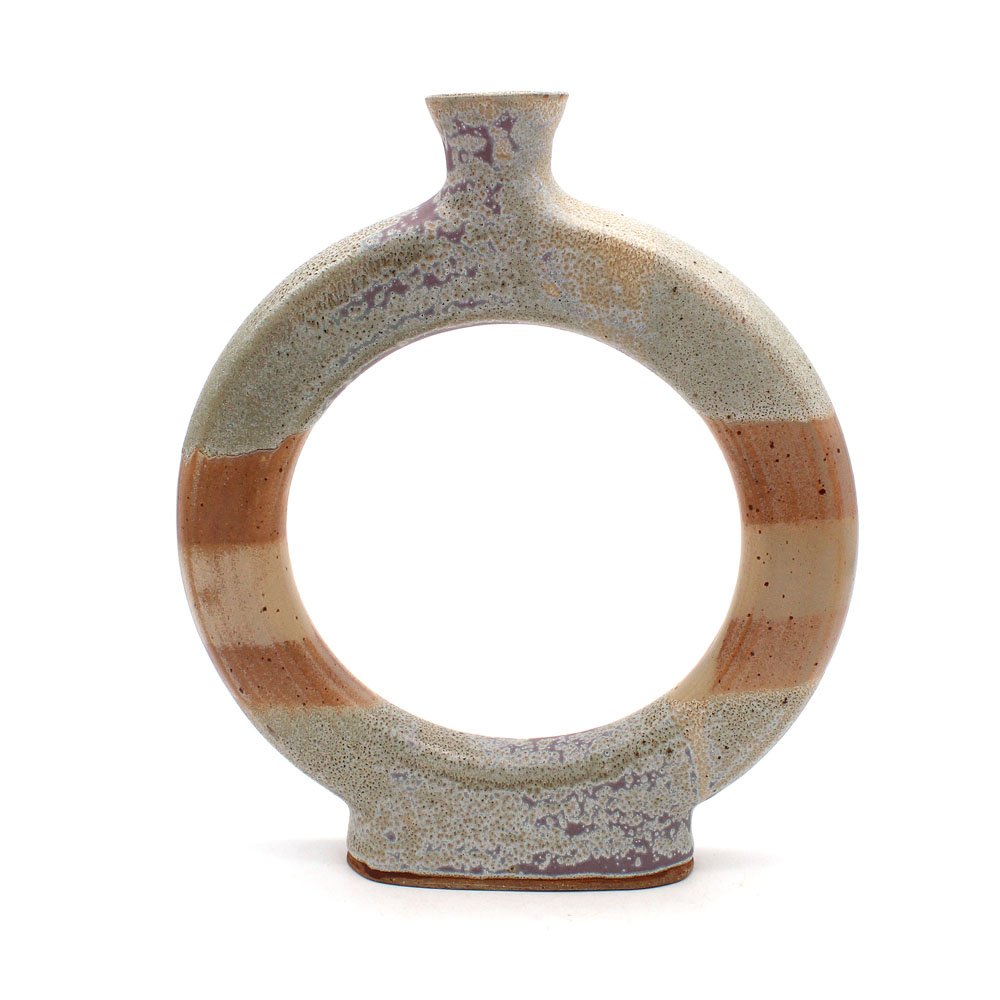 Tan & Foam Open Vase