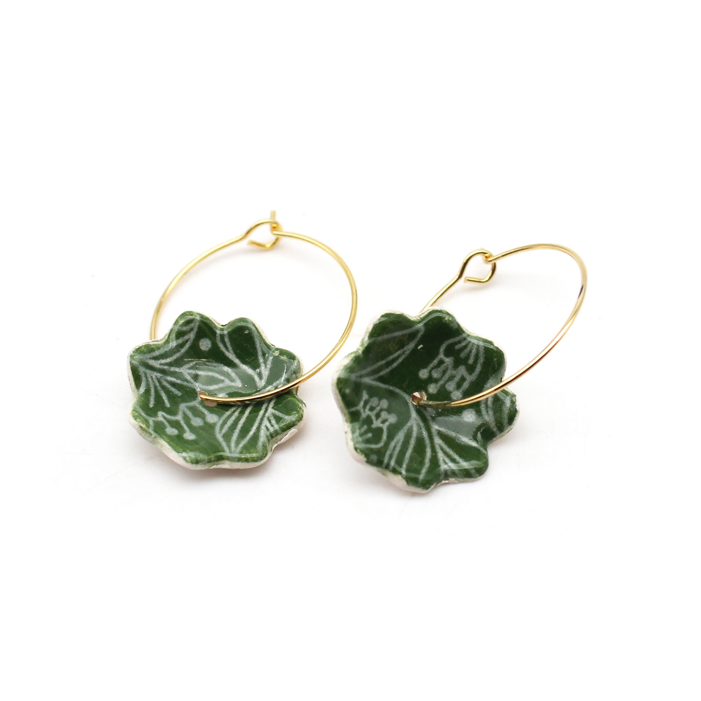 Medium Hoop Porcelain Earrings