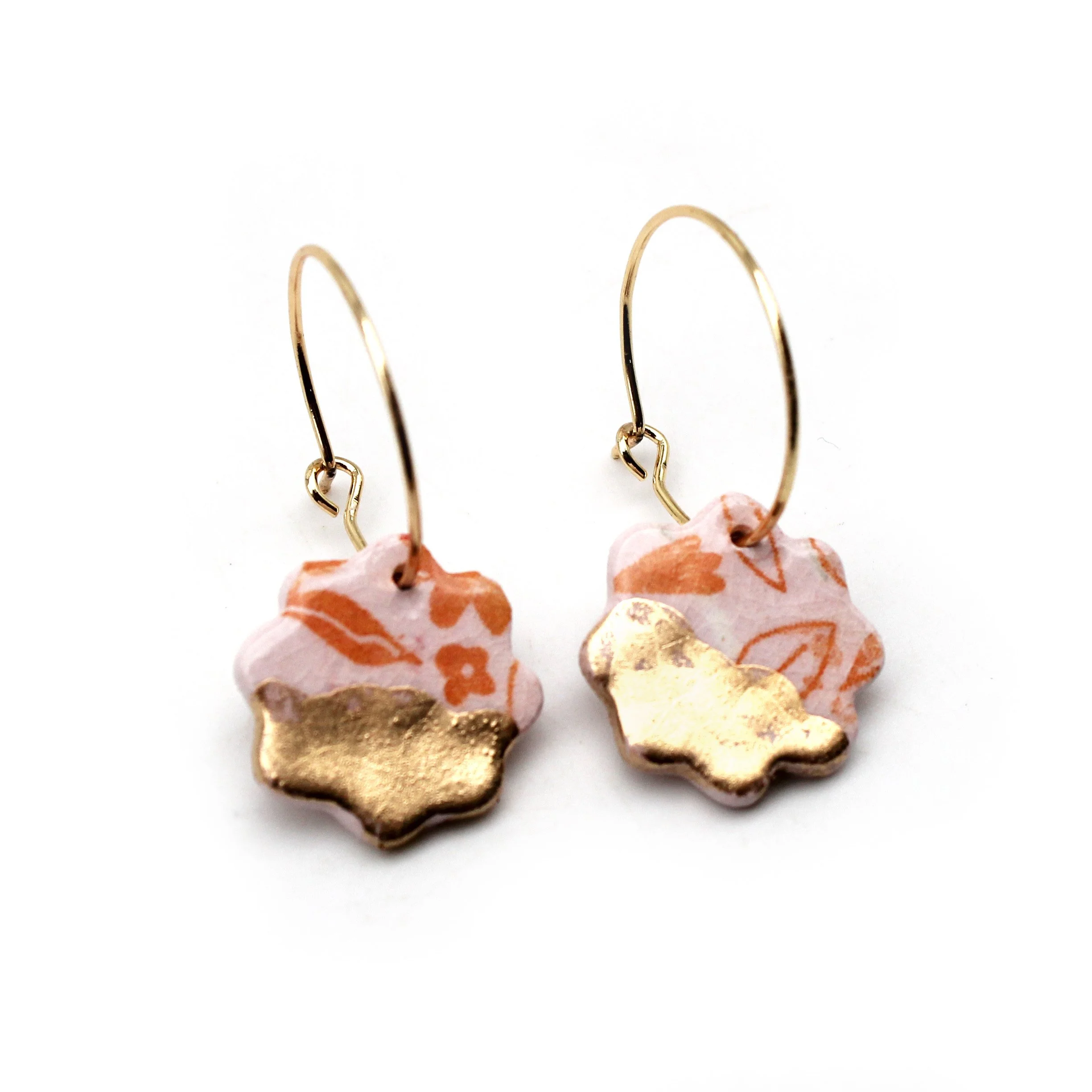 Medium Hoop Porcelain Earrings