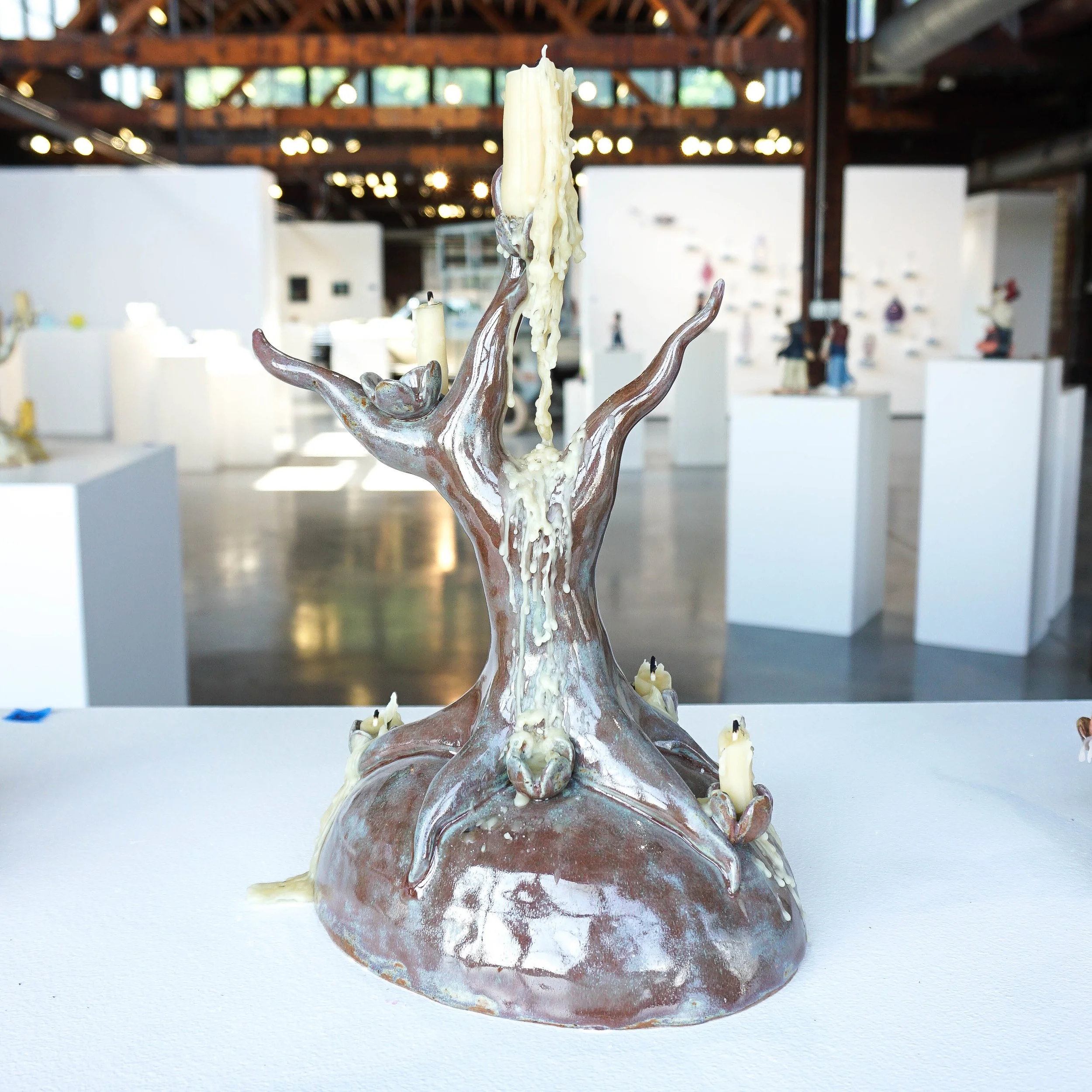 Zoey McLeod, "Copper Tree with Beeswax Candles"