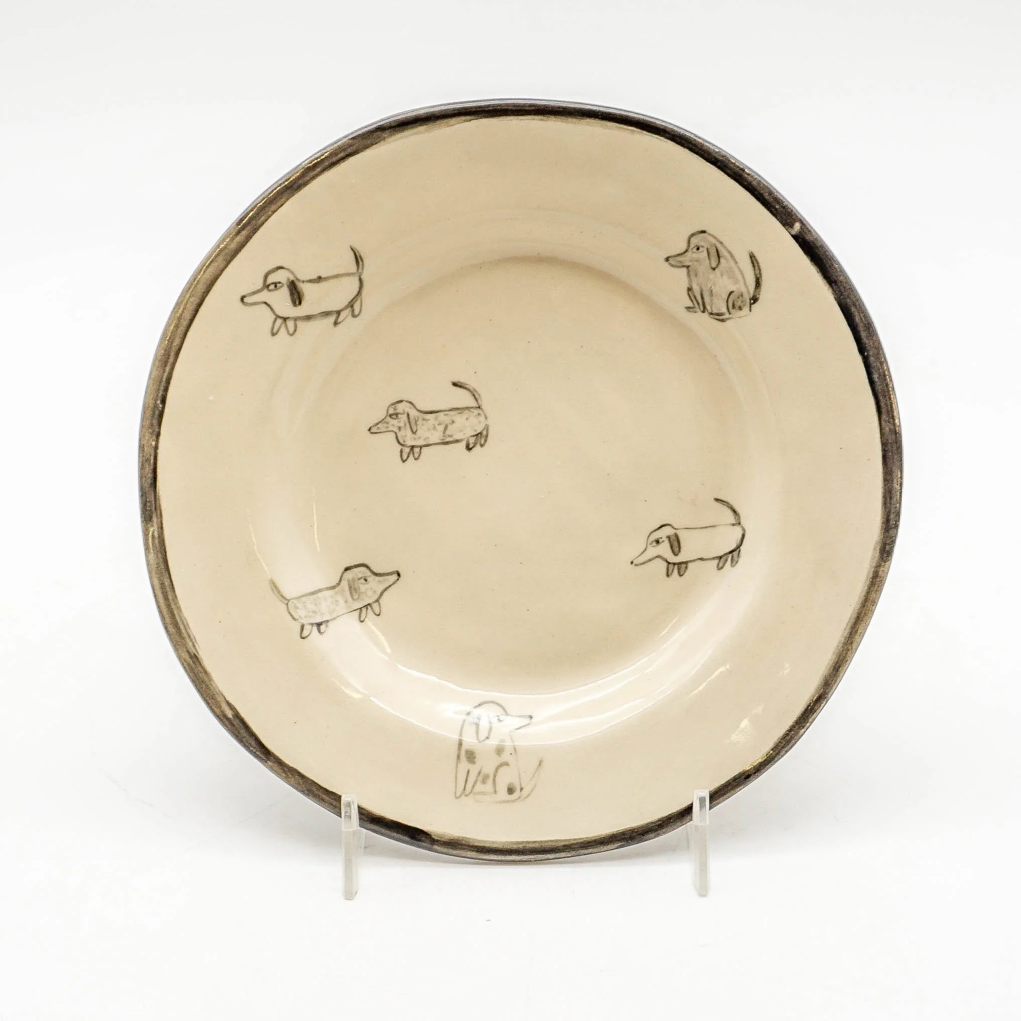 Dachsund Plate - White