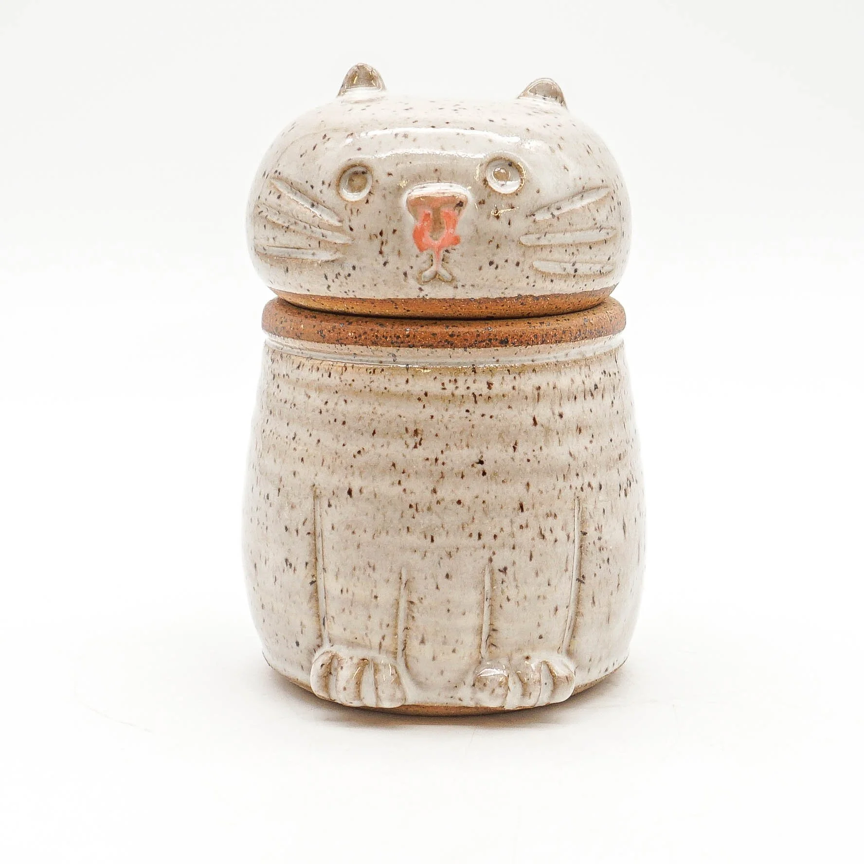 Cat Jar - Speckled White 3