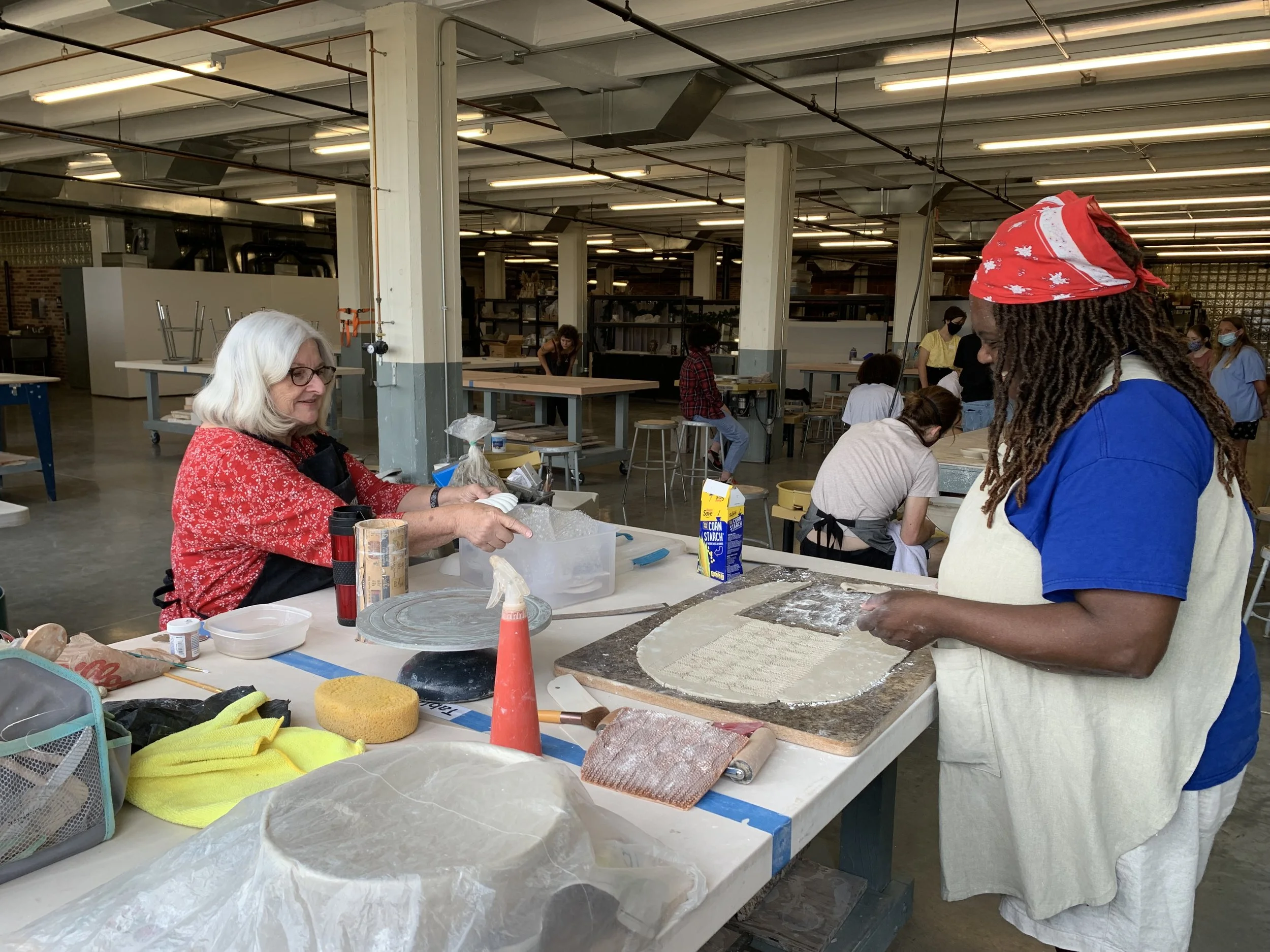 Artists working at Belger Crane Yard Studios