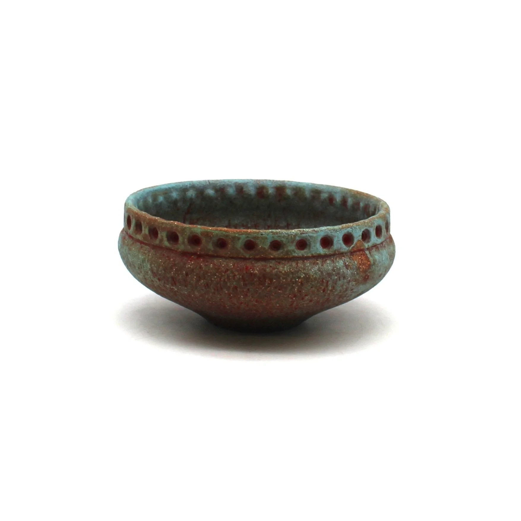 Stampled Rim Bowl Blue