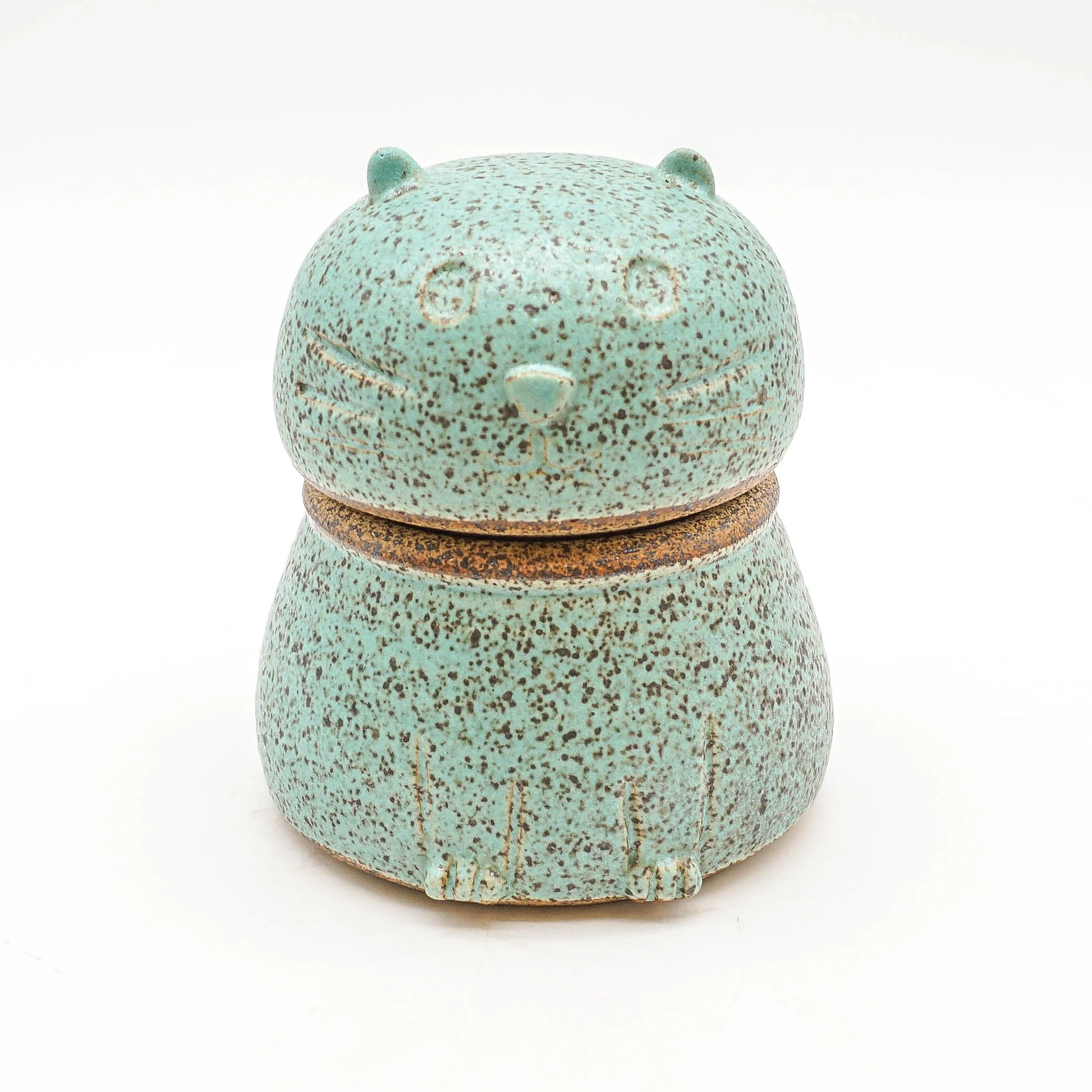 Cat Jar - Teal Speckled