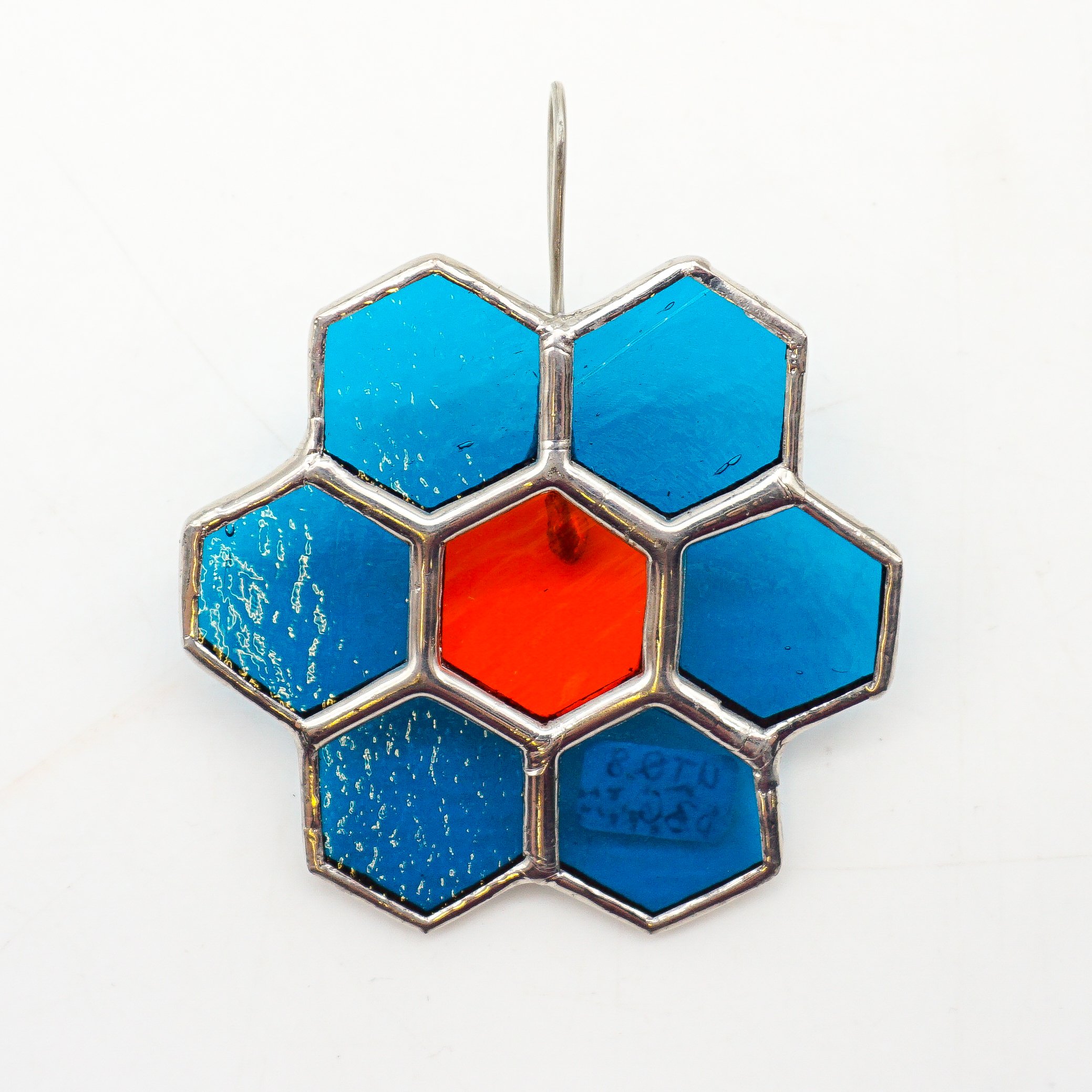 Honeycomb Planter Hanger - Teal & Orange Center
