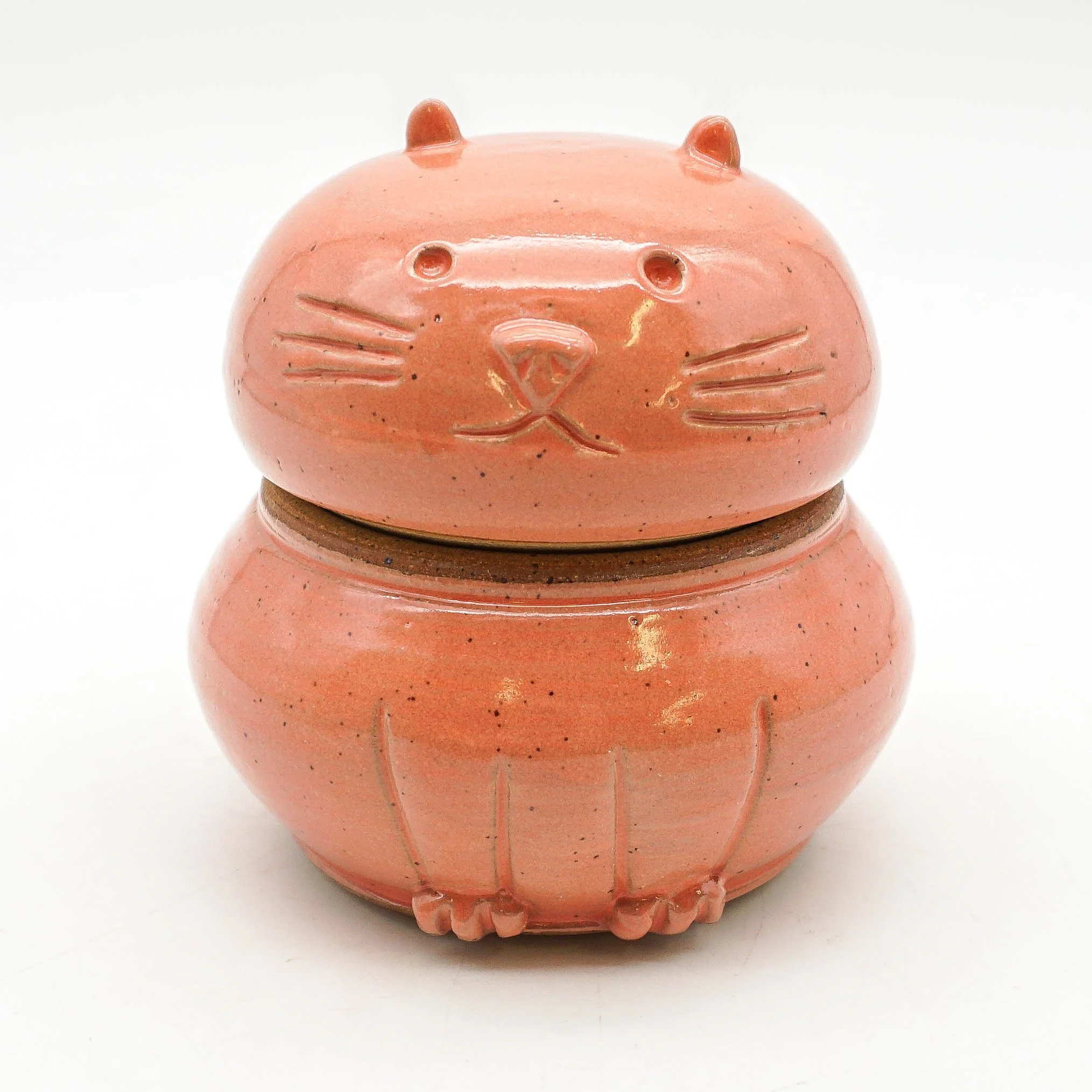 Cat Jar - Small Peach