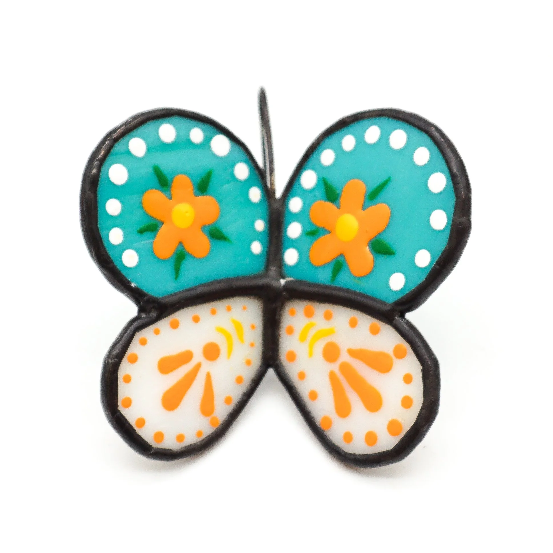 Butterfly Planter Hangers - Teal & White