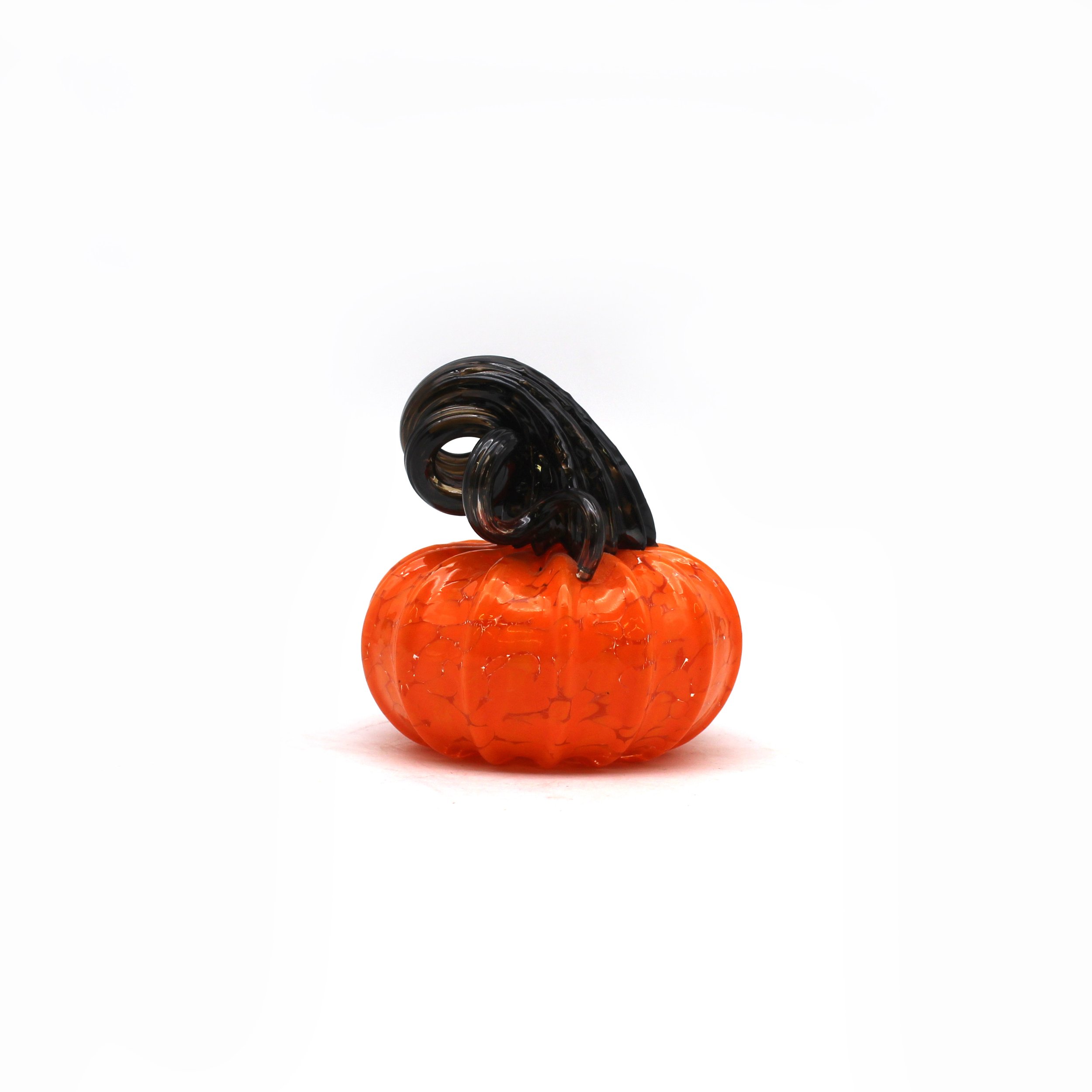Glass Pumpkin - Orange with Dark Brown Stem