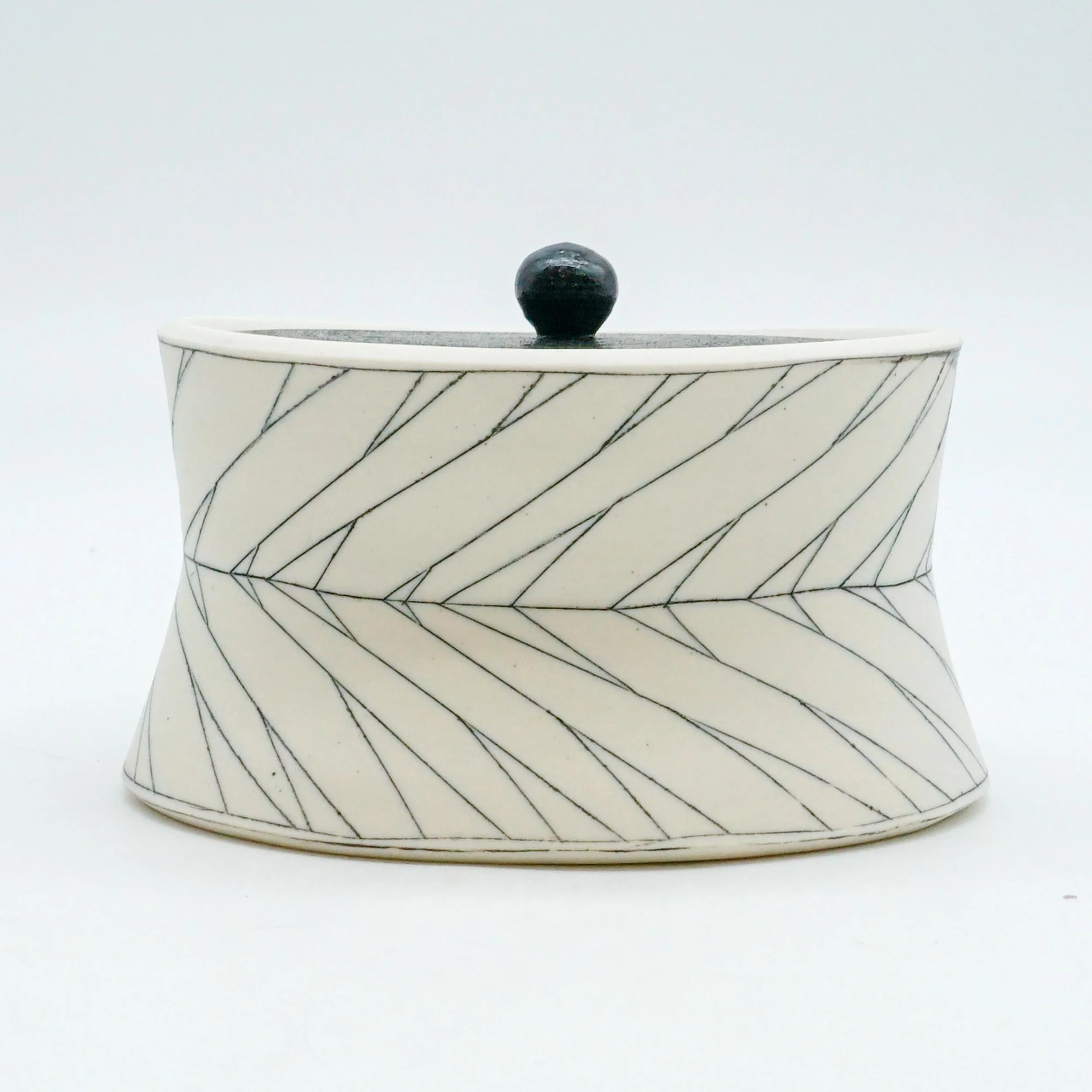 Oval Herringbone Jar