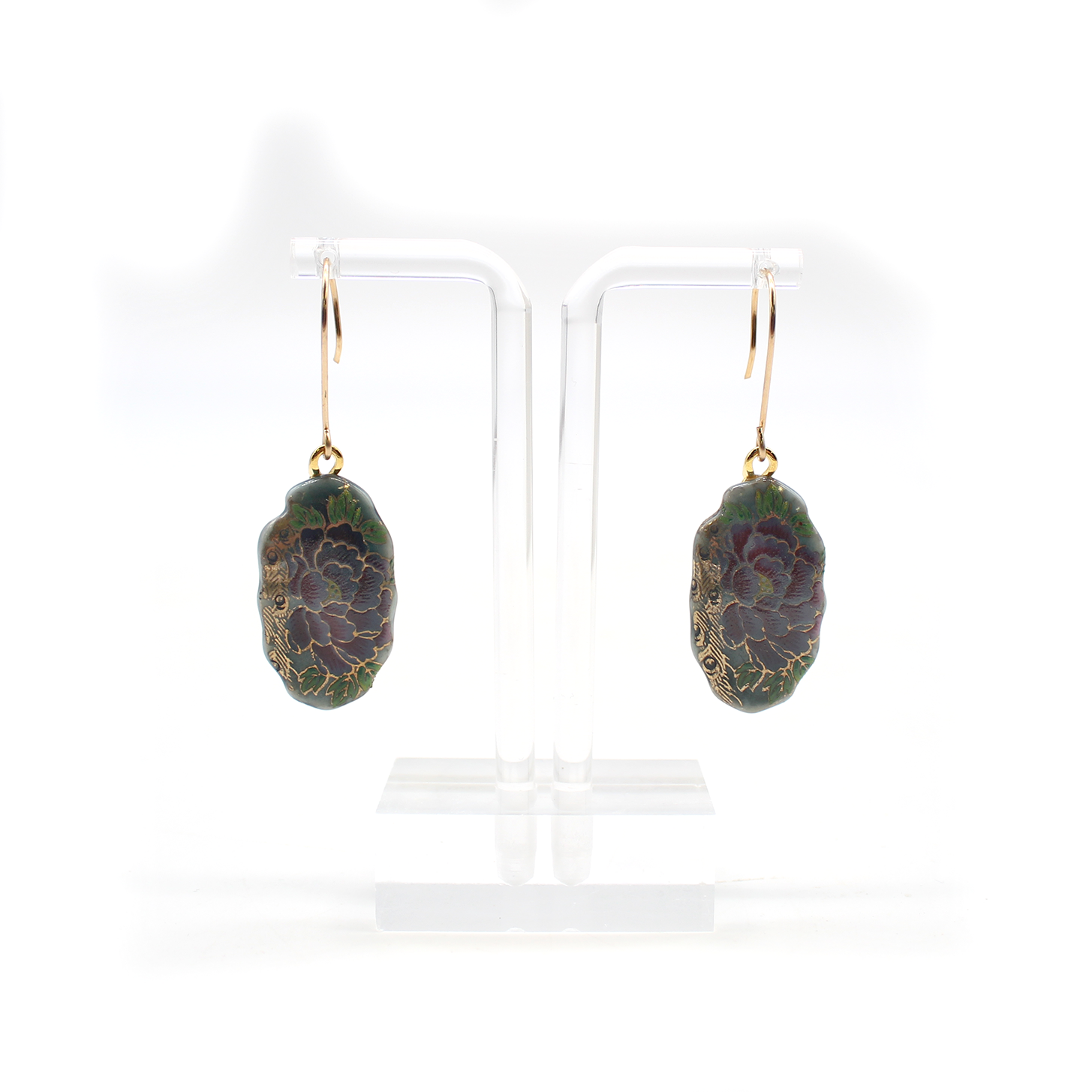Dangles, Celadon with Vintage Decals