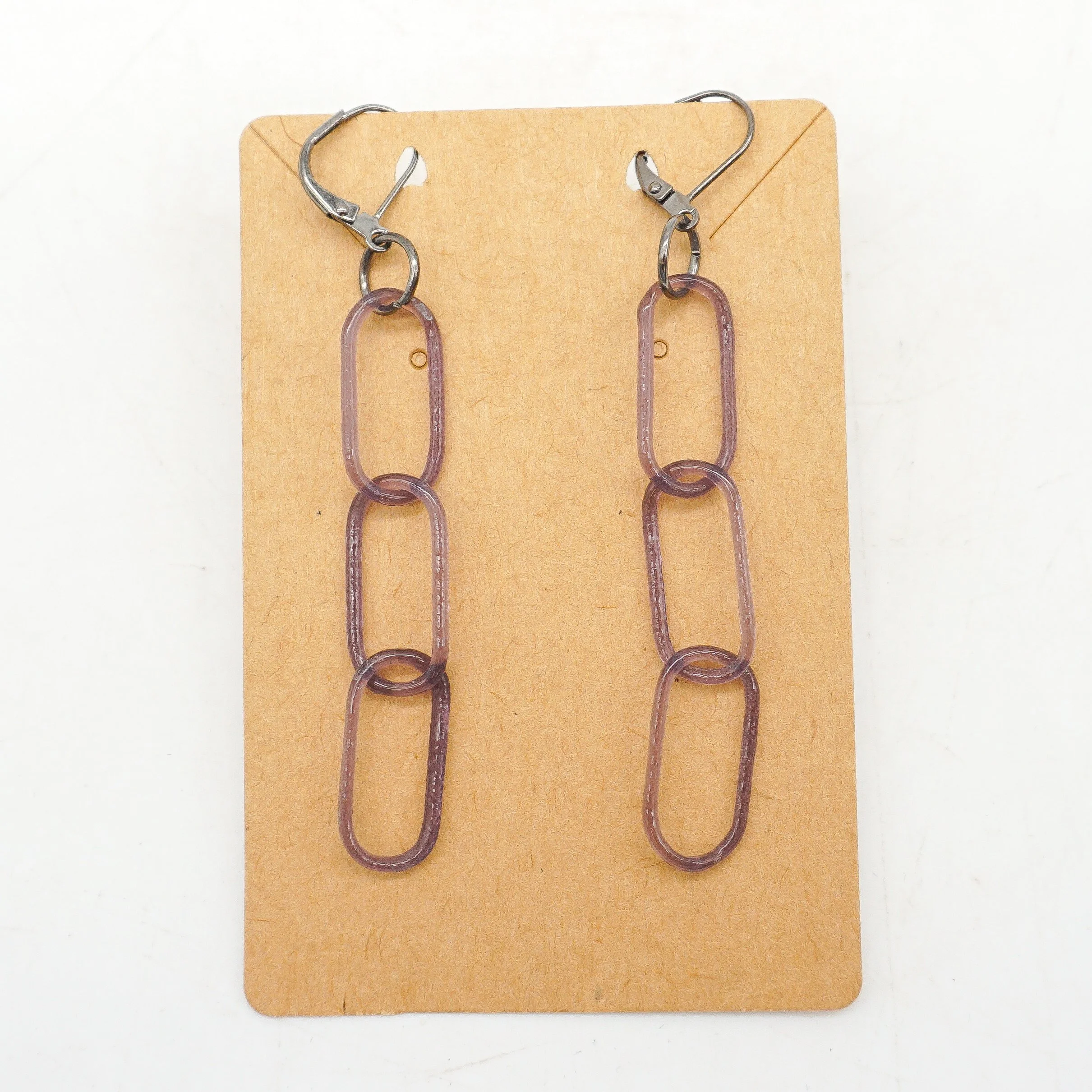 Dark Purple Chain Earrings