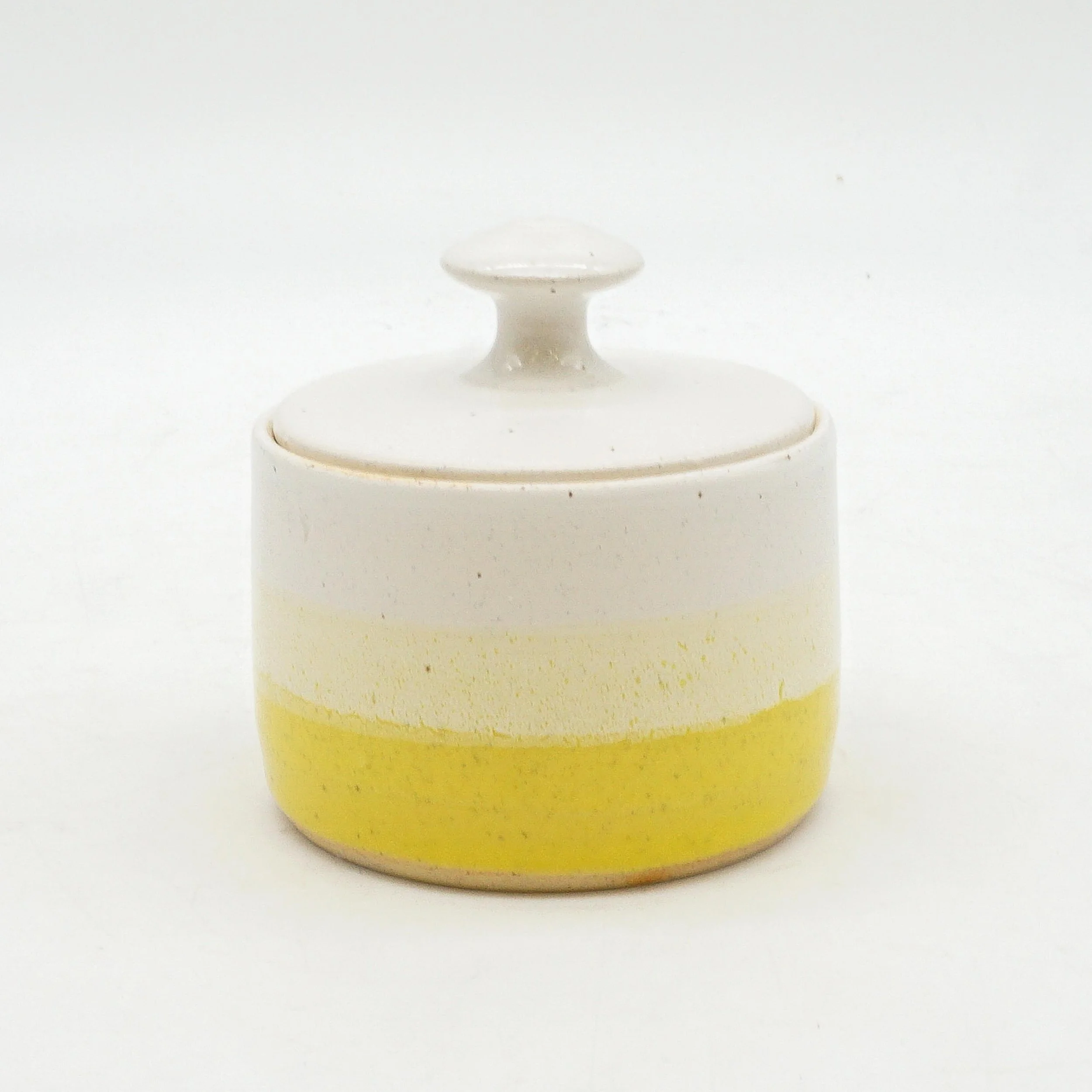 Two-Toned Sugar Bowl with Lid - Sunflower