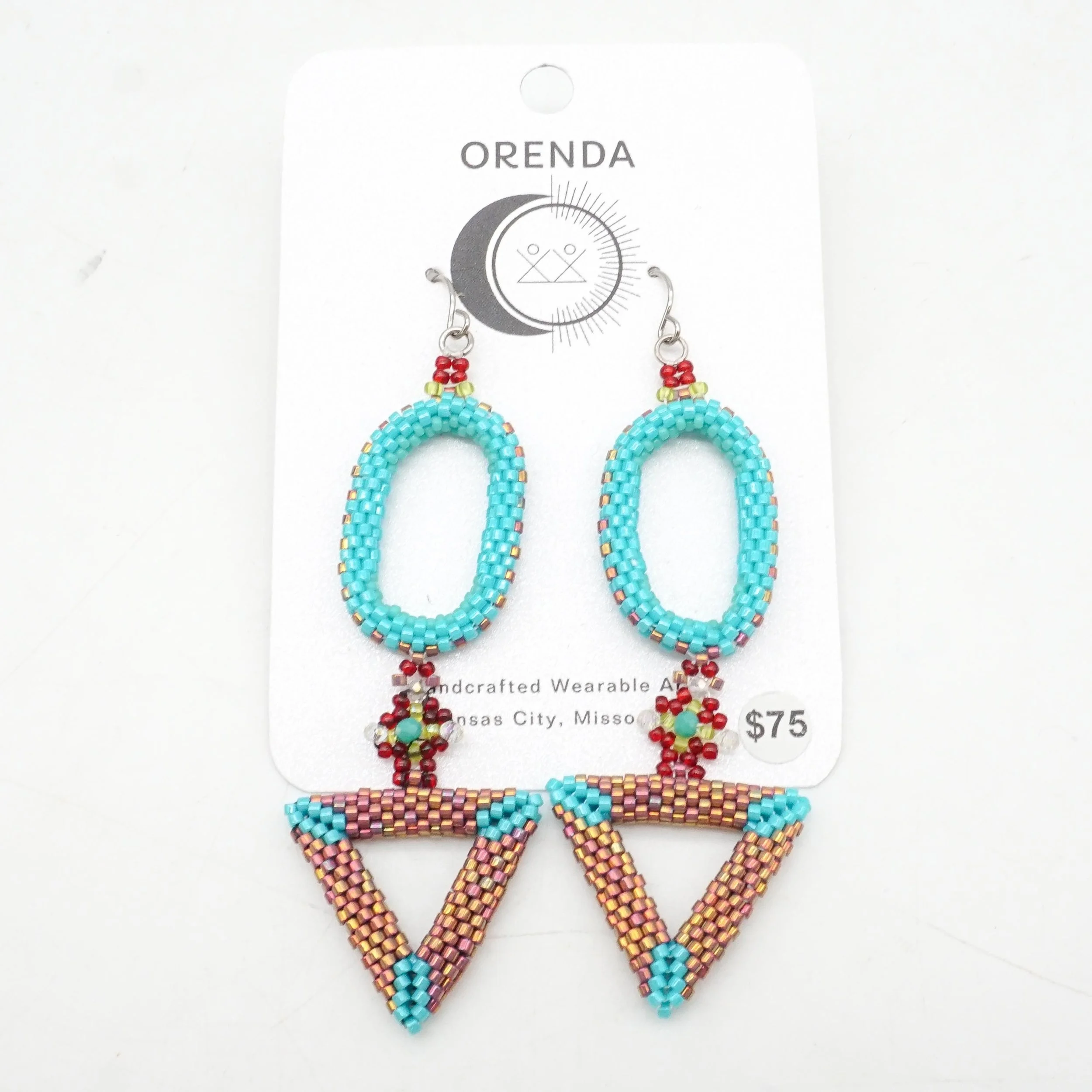 3D Oval and Triangle Earrings