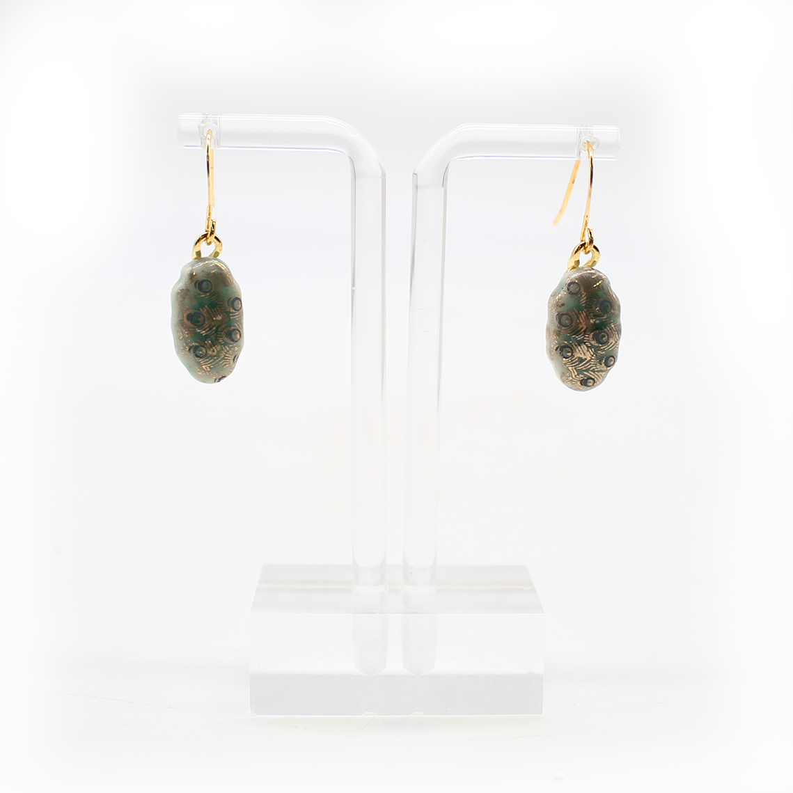 Dangles, Celadon with Vintage Decals