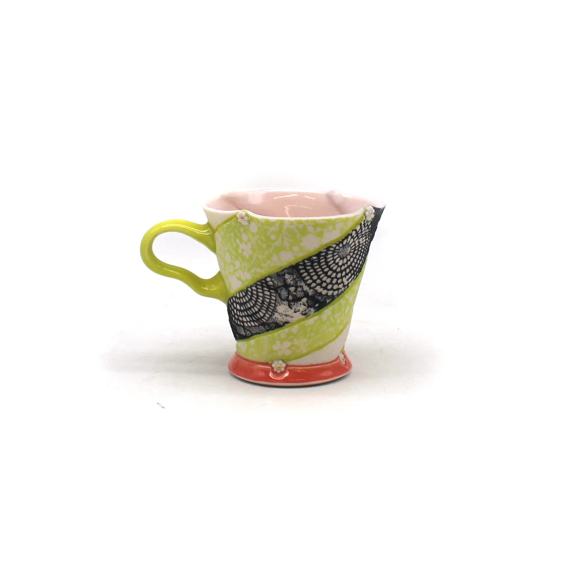 Chartreuse Floral Twist Mug