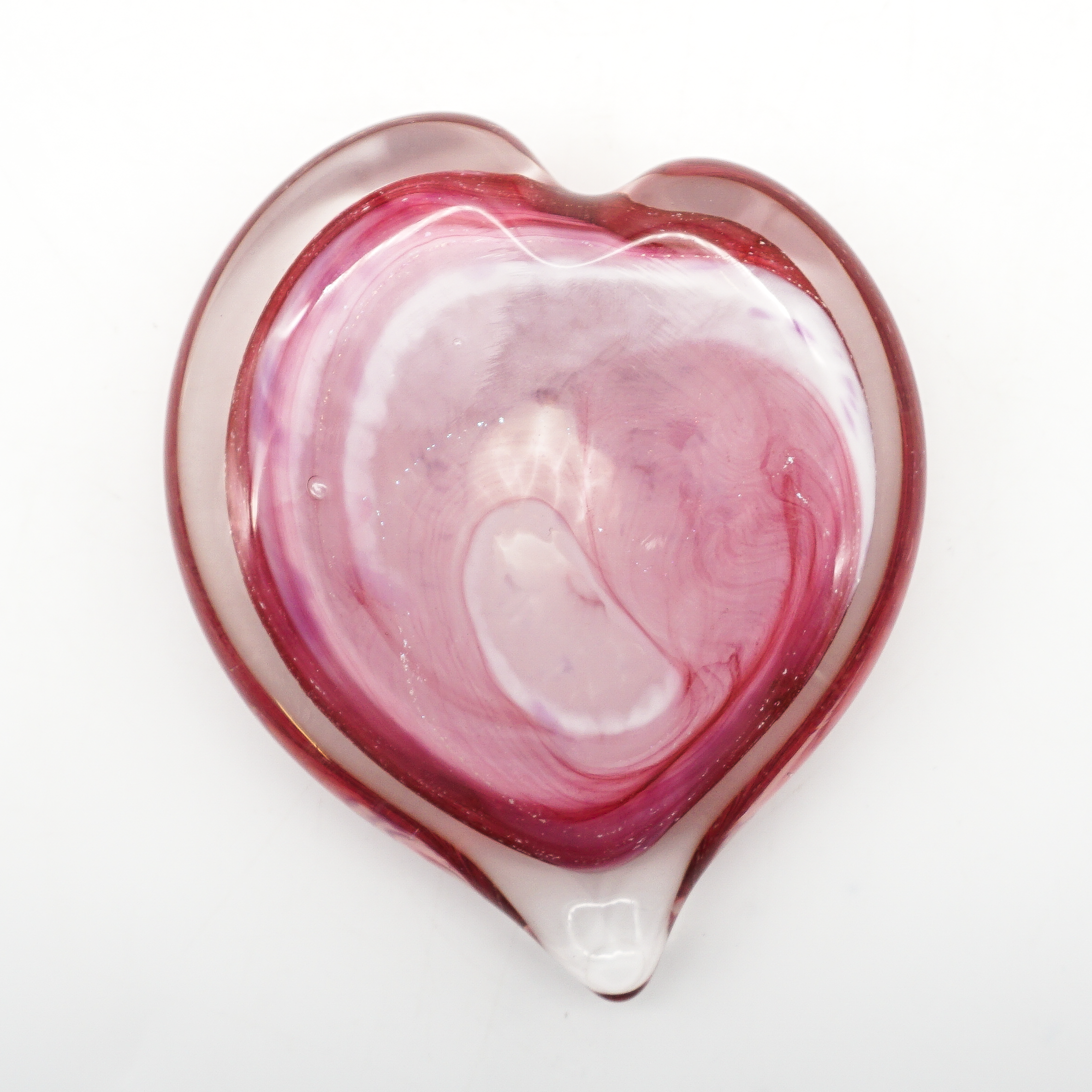 Pink and White Glass Heart