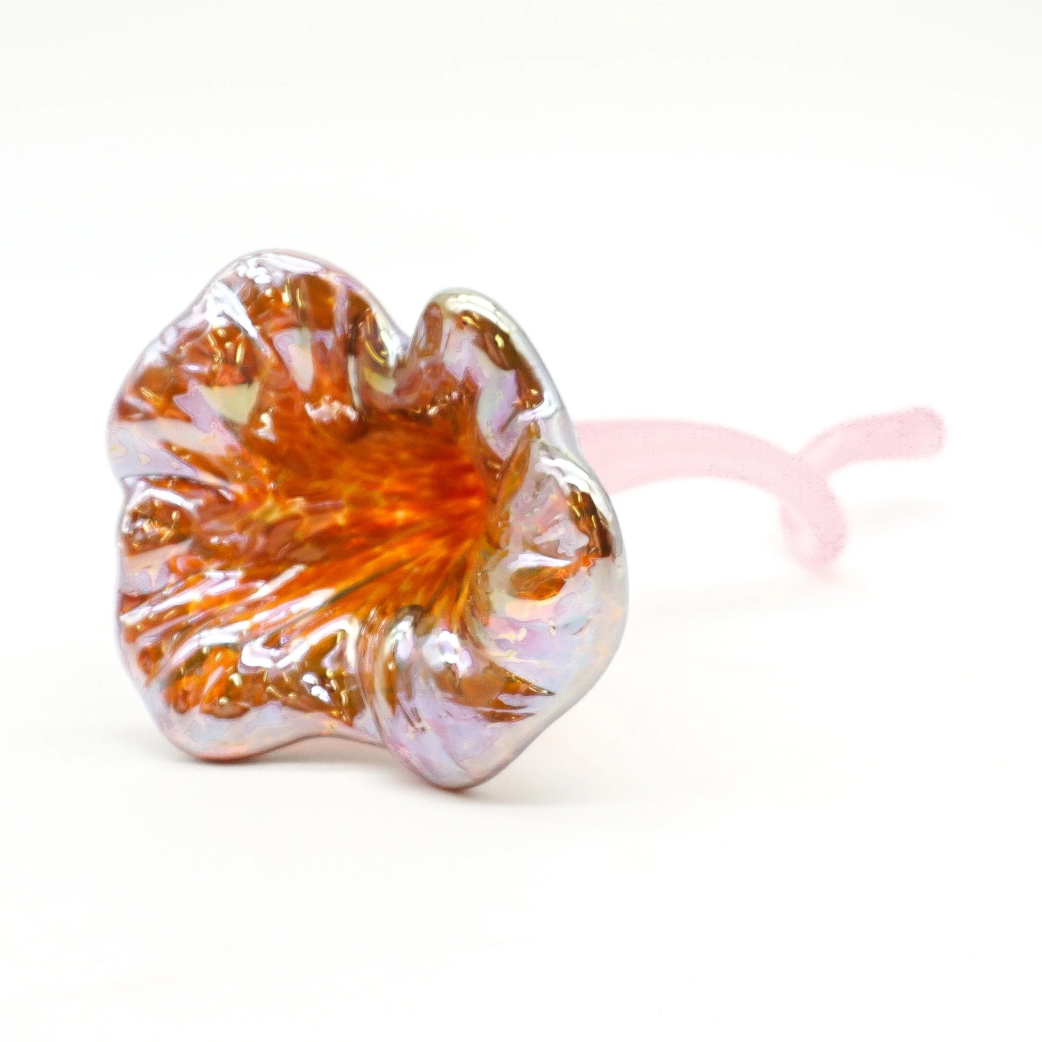 Yellow Metallic and Pink Flower