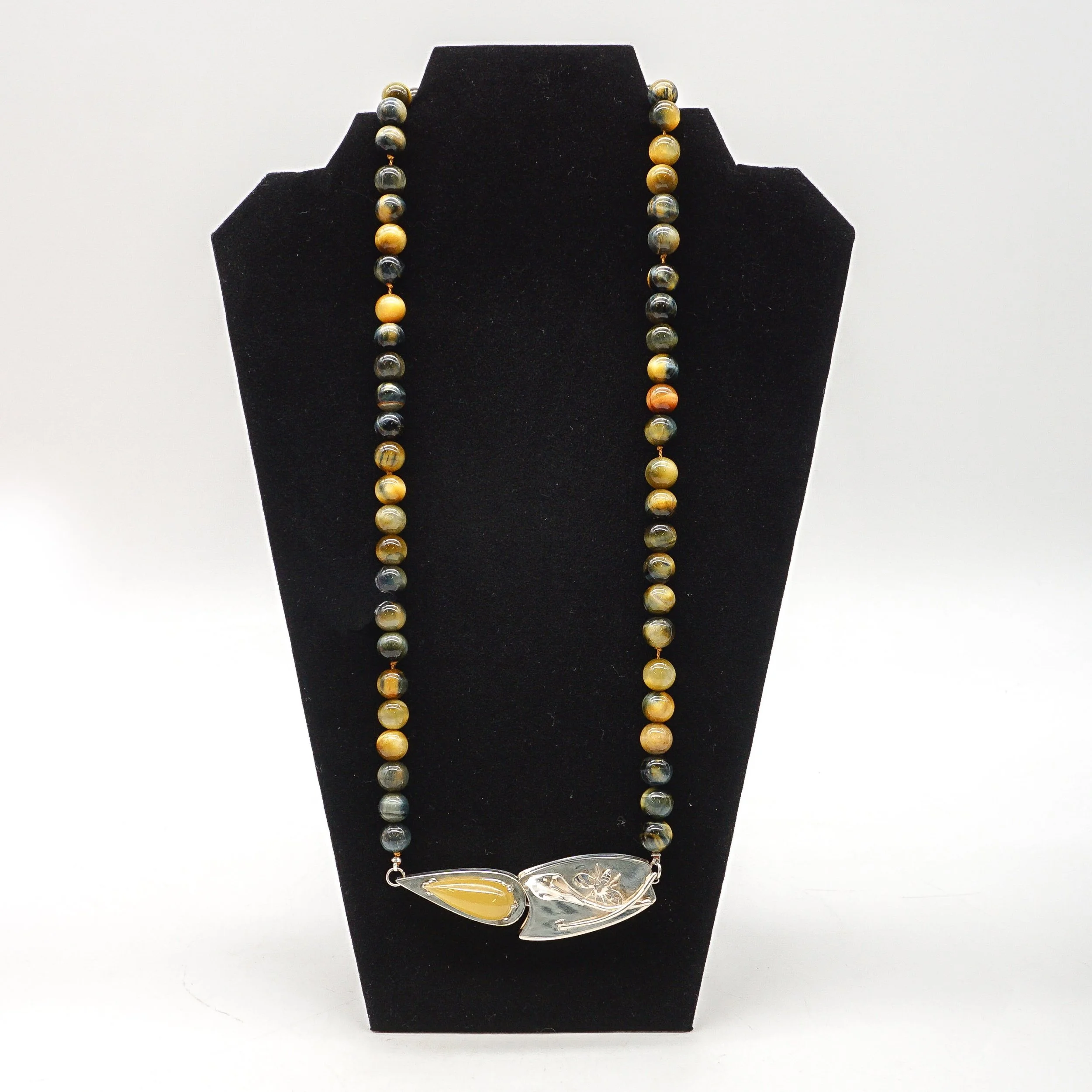 Tigereye Beads with Handmade Box Catch