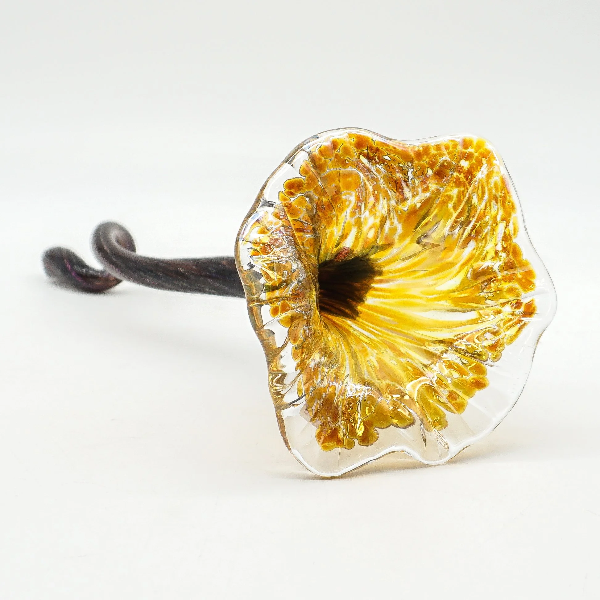 Yellow Metallic and Sparkly Black Flower