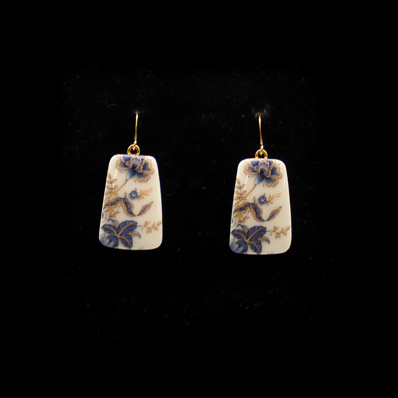 Dangles, Blue and Gold Vintage Flower Decals