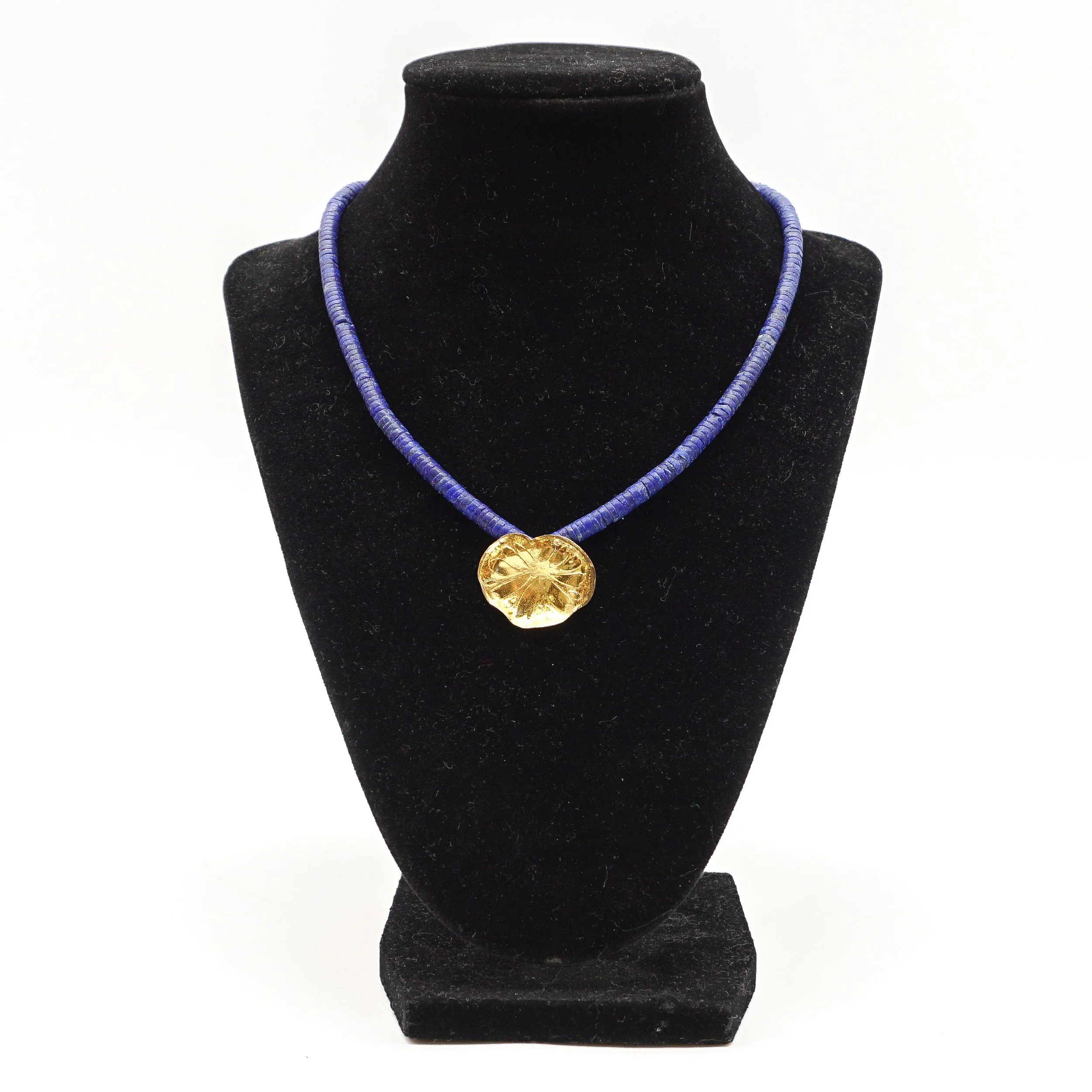 Waterlily Leaf with Lapis Beads