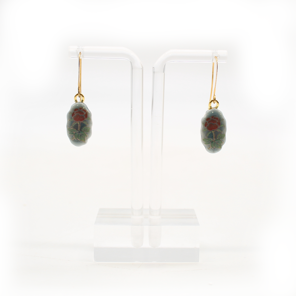 Dangles, Celadon with Vintage Decals