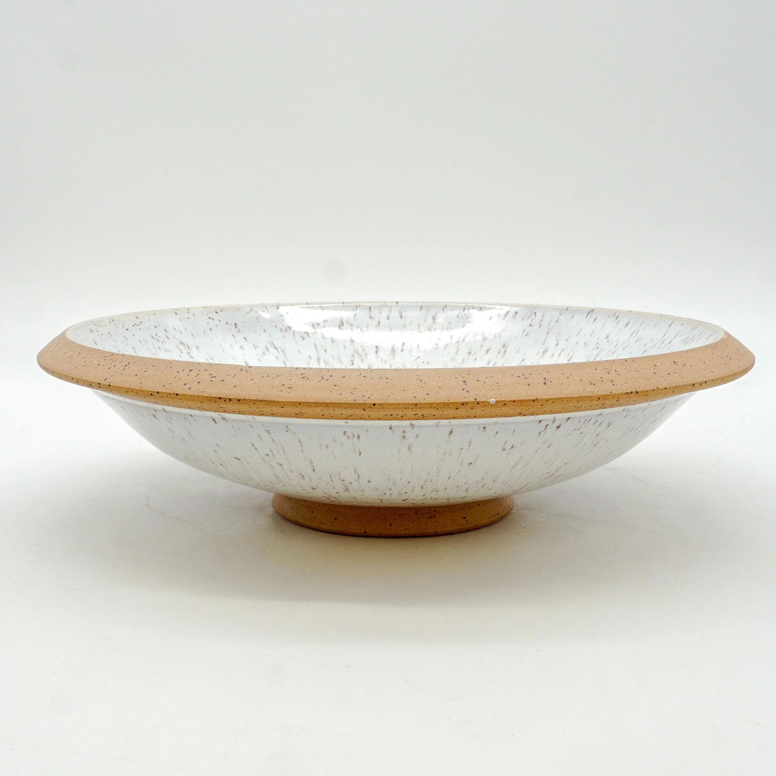 Large White Speckle Bowl