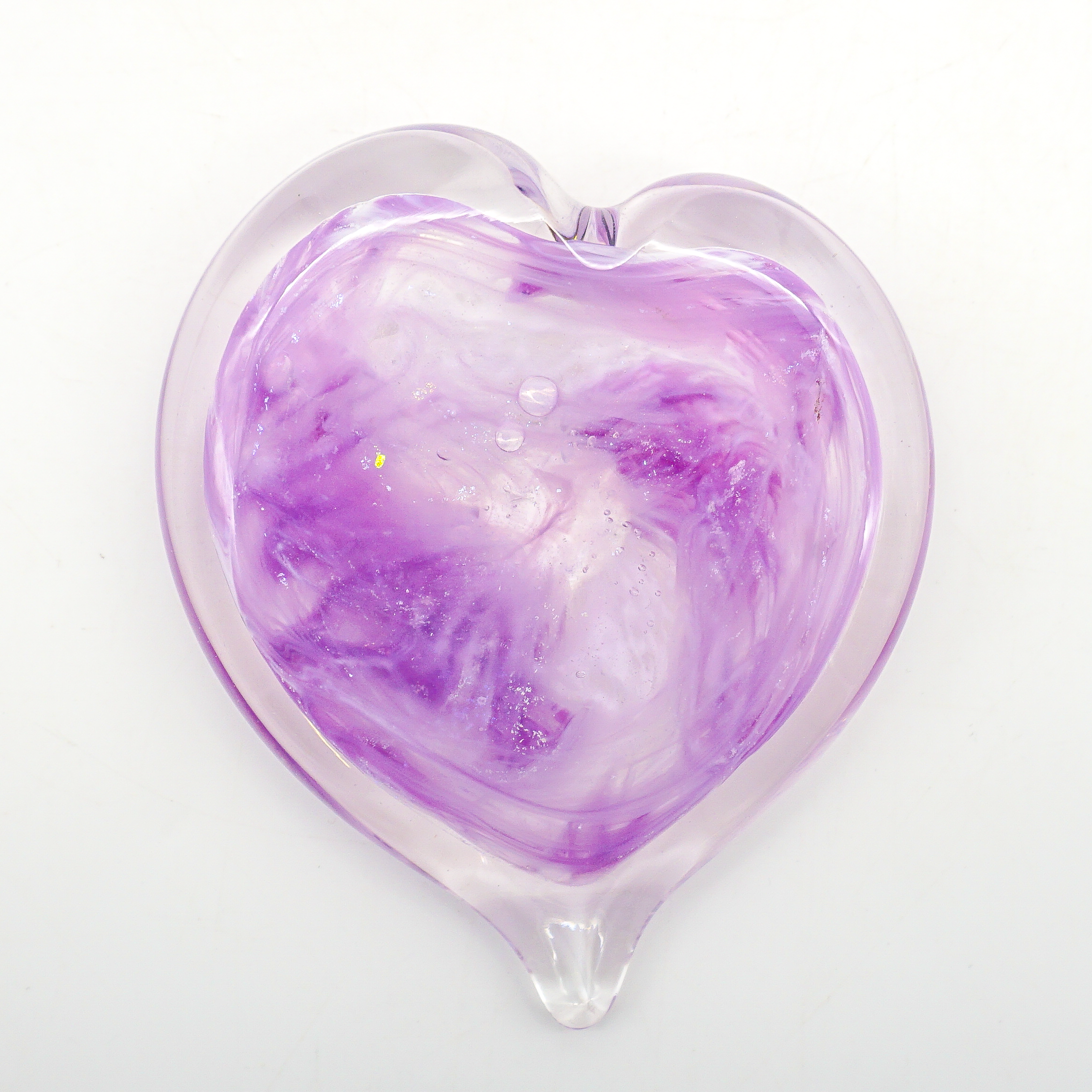 Purple and White Glass Heart