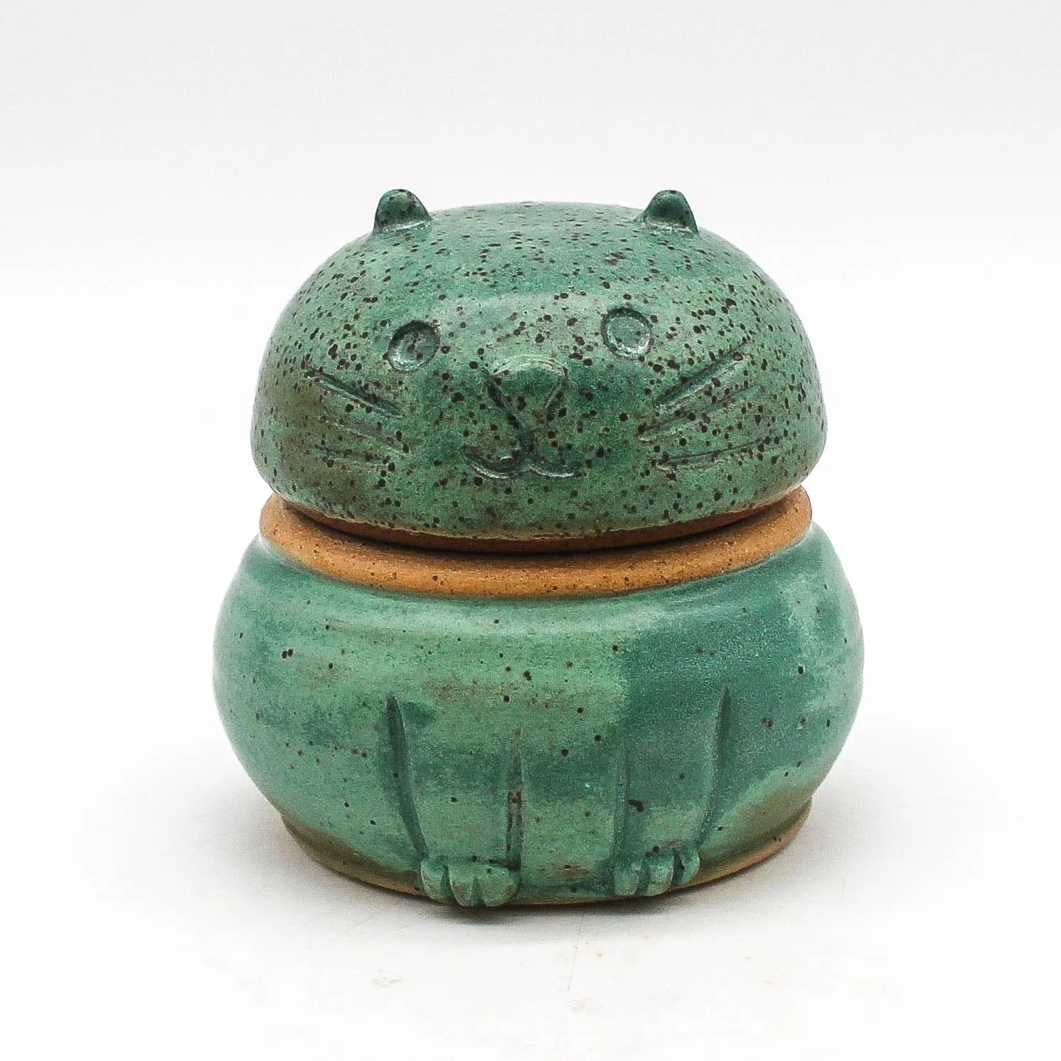 Cat Jar - Teal Speckled 2