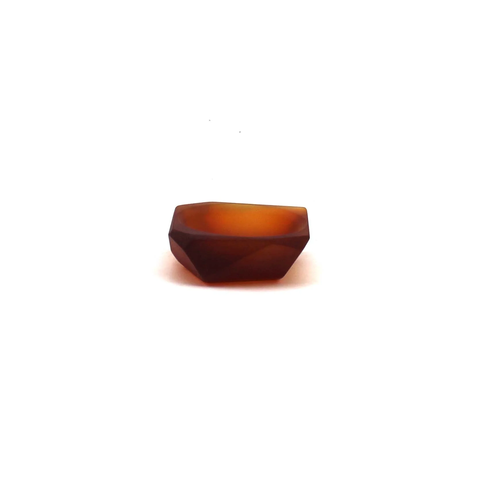 Red Amber Glass Salt Cellar