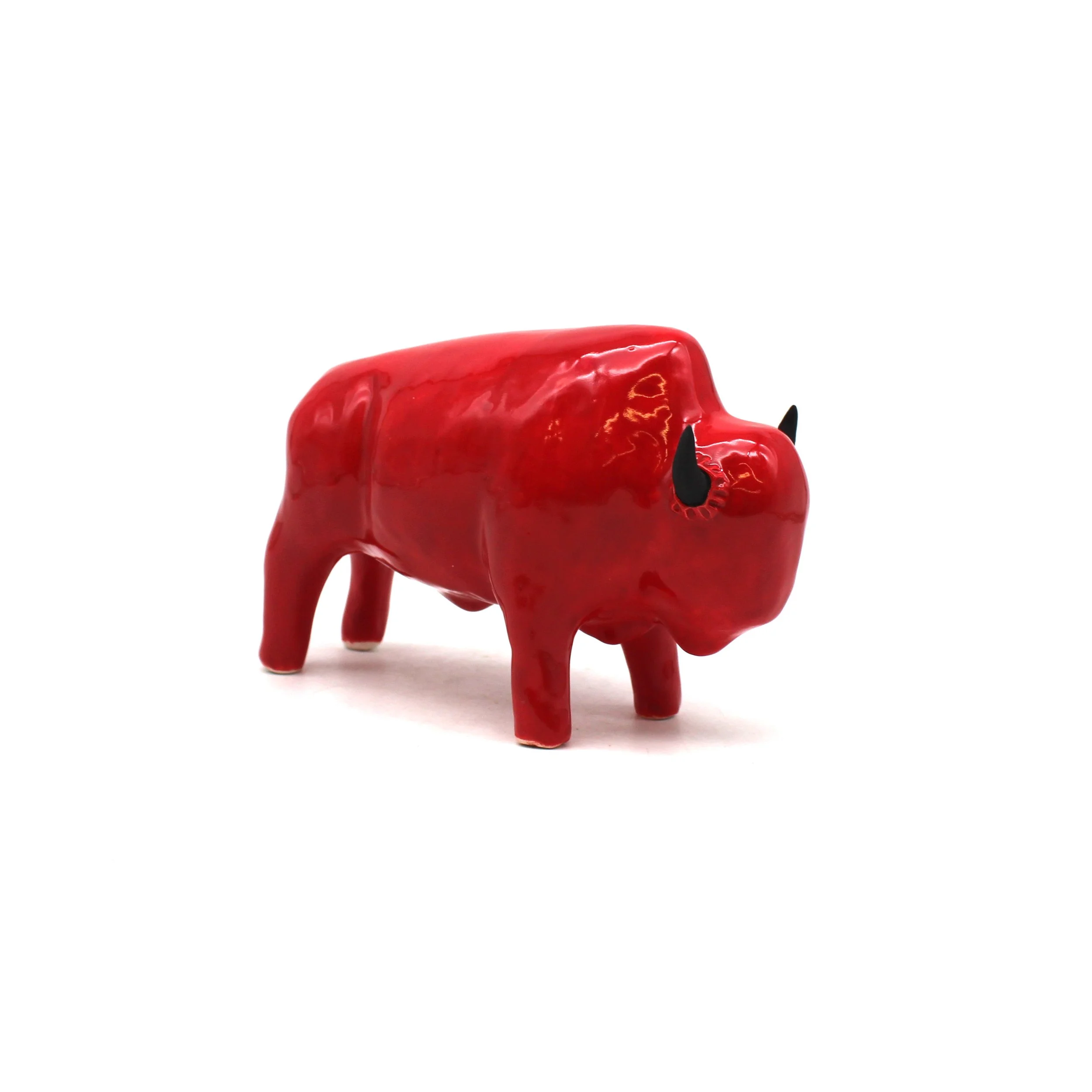 Red Smooth Bison Facing Forward