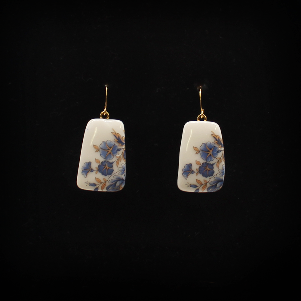 Dangles, Blue and Gold Vintage Flower Decals